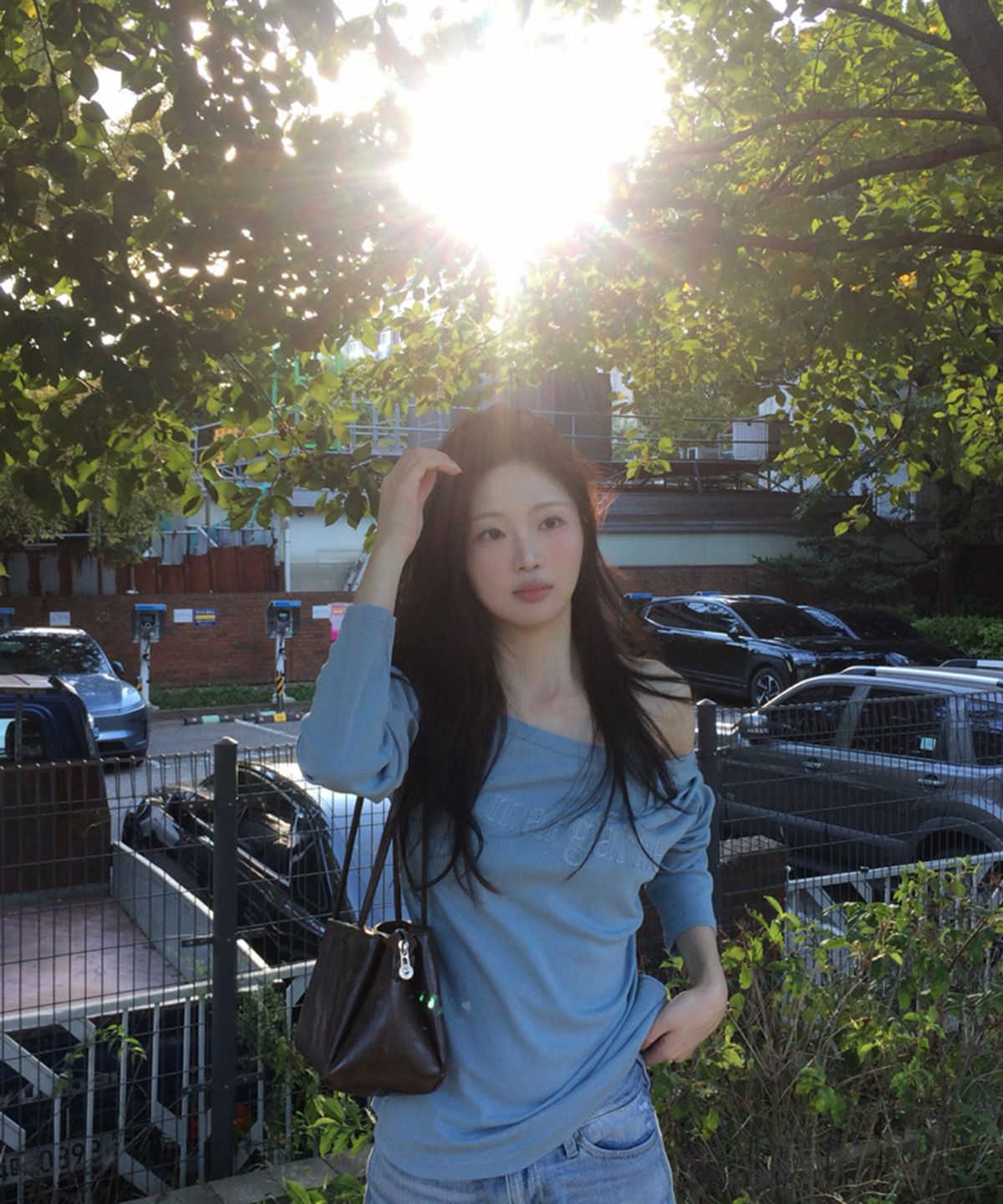 스트라이프마가린(STMG) 마가린 패치 원숄더 긴팔 티셔츠 소라