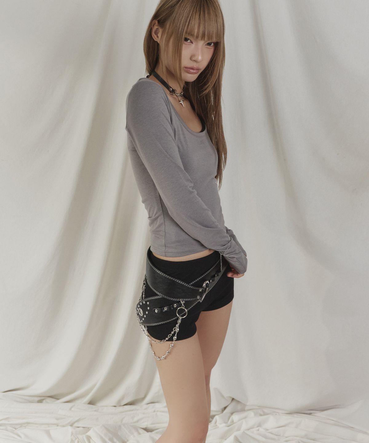 비터레인(VITTERAIN) 골지 마이크로 쇼츠 블랙