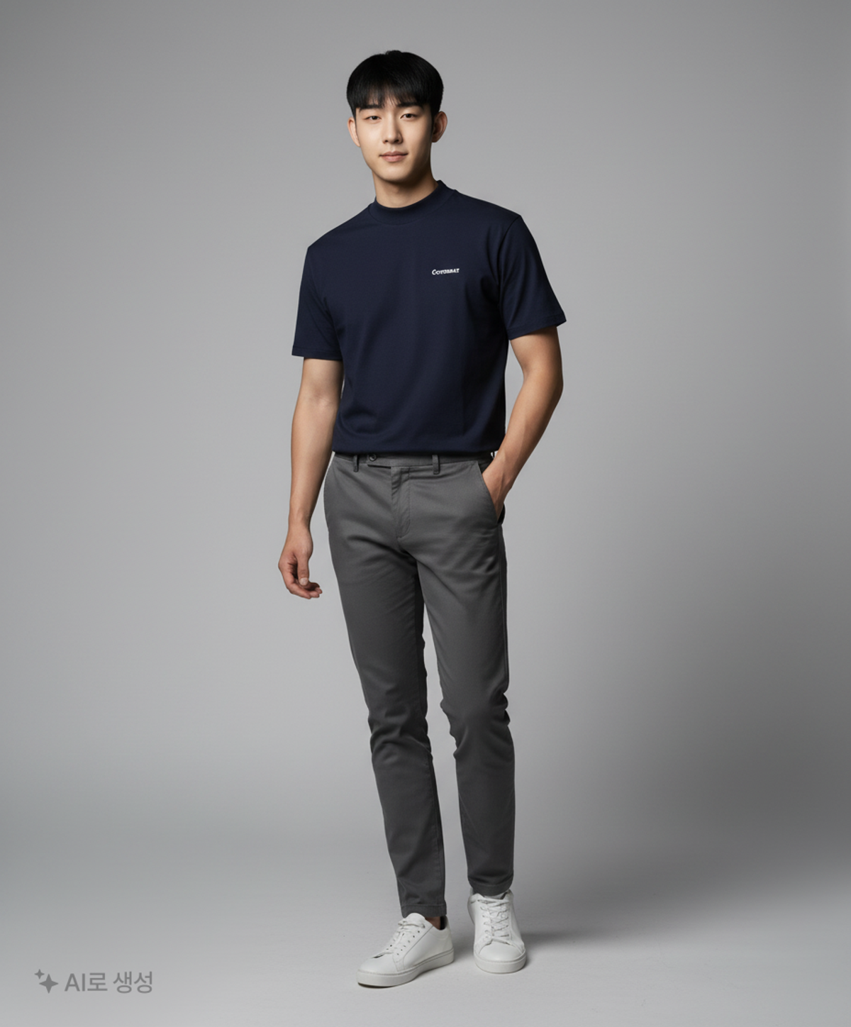 커버낫(COVERNAT) 모크넥 티셔츠 네이비 M