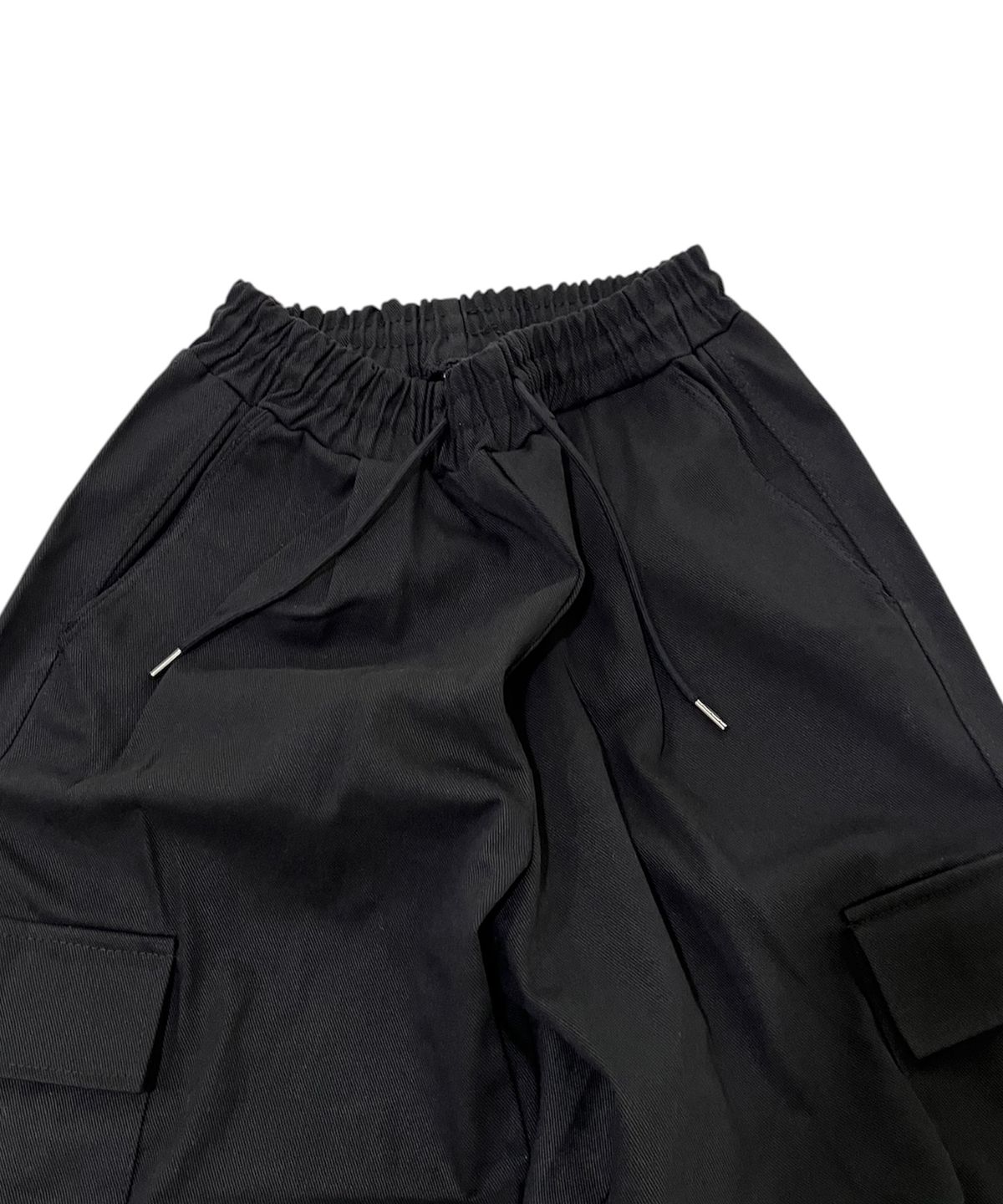 스케이터락(SK8ER ROCK) Cotton Knee Tuck Cargo Wide Pants (Black)