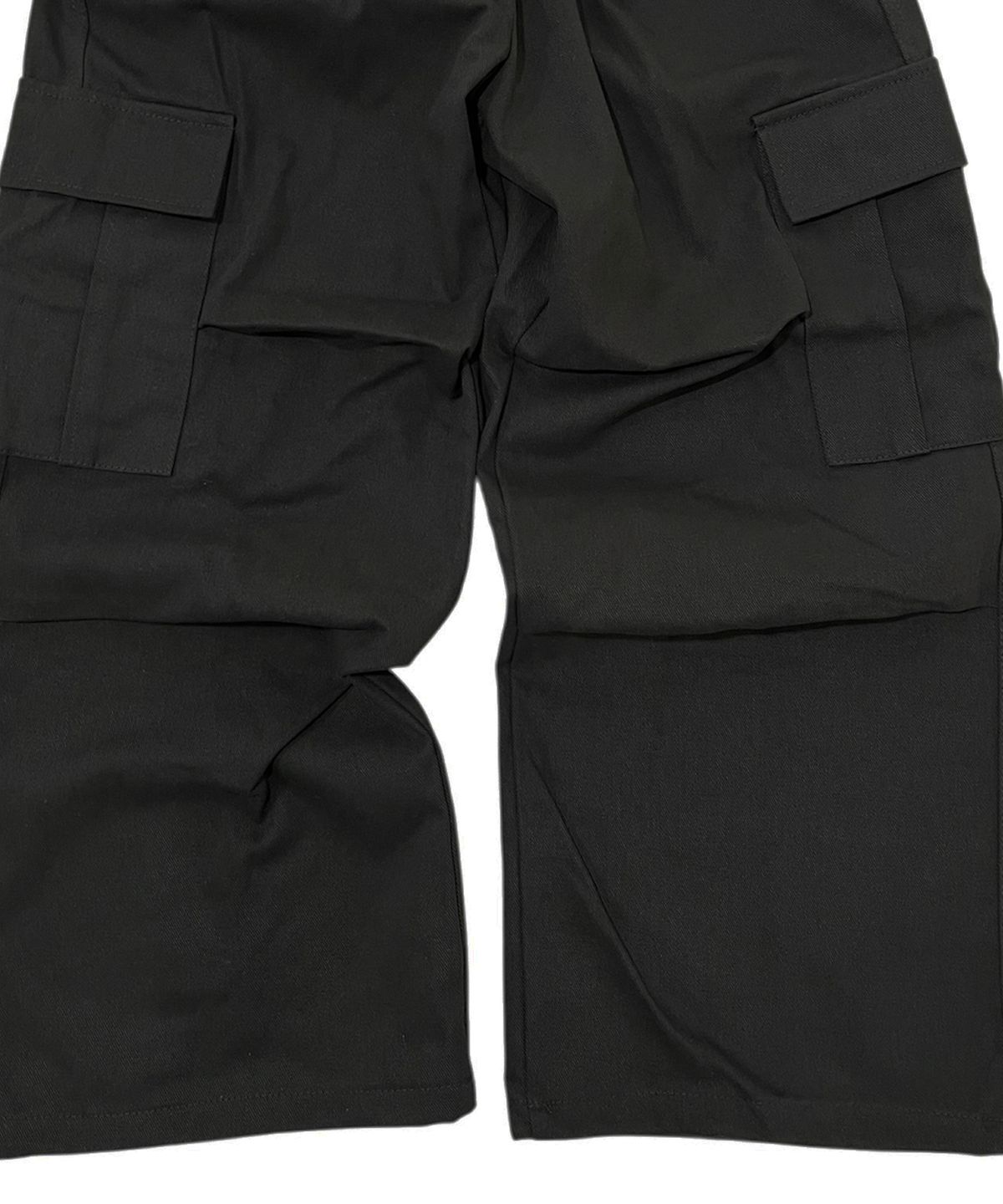 스케이터락(SK8ER ROCK) Cotton Knee Tuck Cargo Wide Pants (Black)