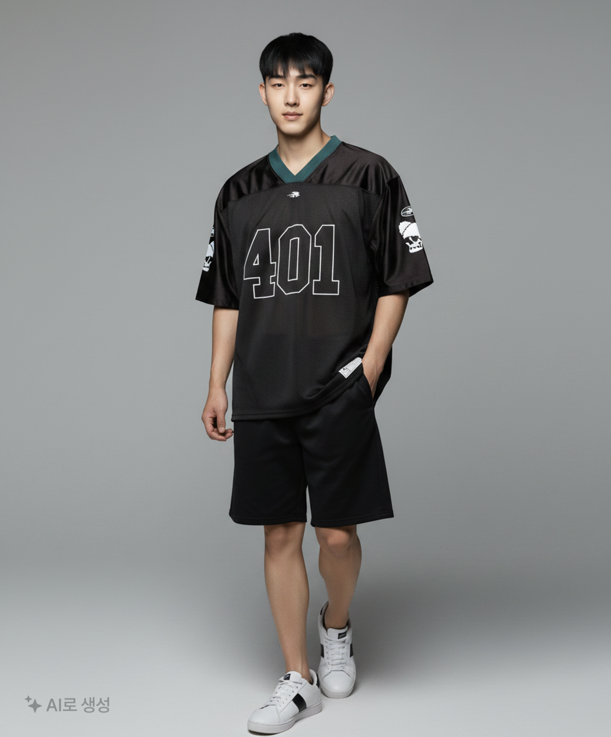 나이스고스트클럽(NICEGHOSTCLUB) DREAMER MESH FOOTBALL HALF JERSEY_BLACK(NG2DMUT515A) L