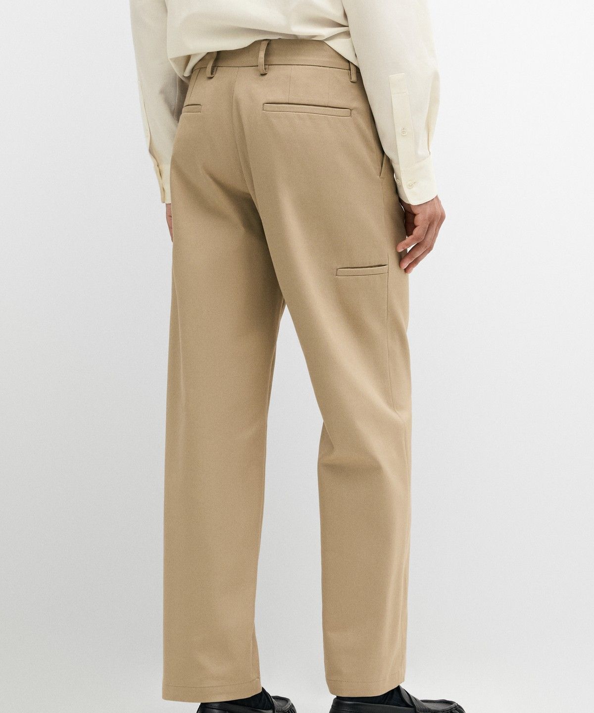 마시모두띠(MASSIMO DUTTI) 코튼 블렌드 스트레이트 핏 팬츠