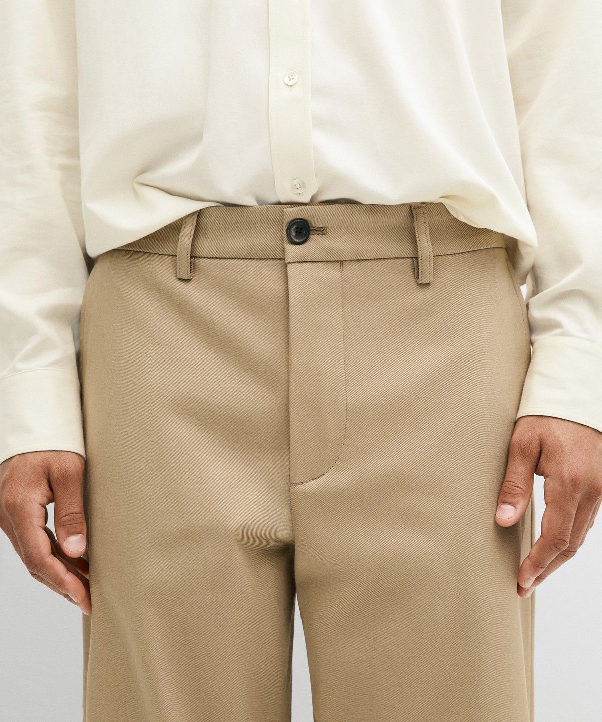 마시모두띠(MASSIMO DUTTI) 코튼 블렌드 스트레이트 핏 팬츠