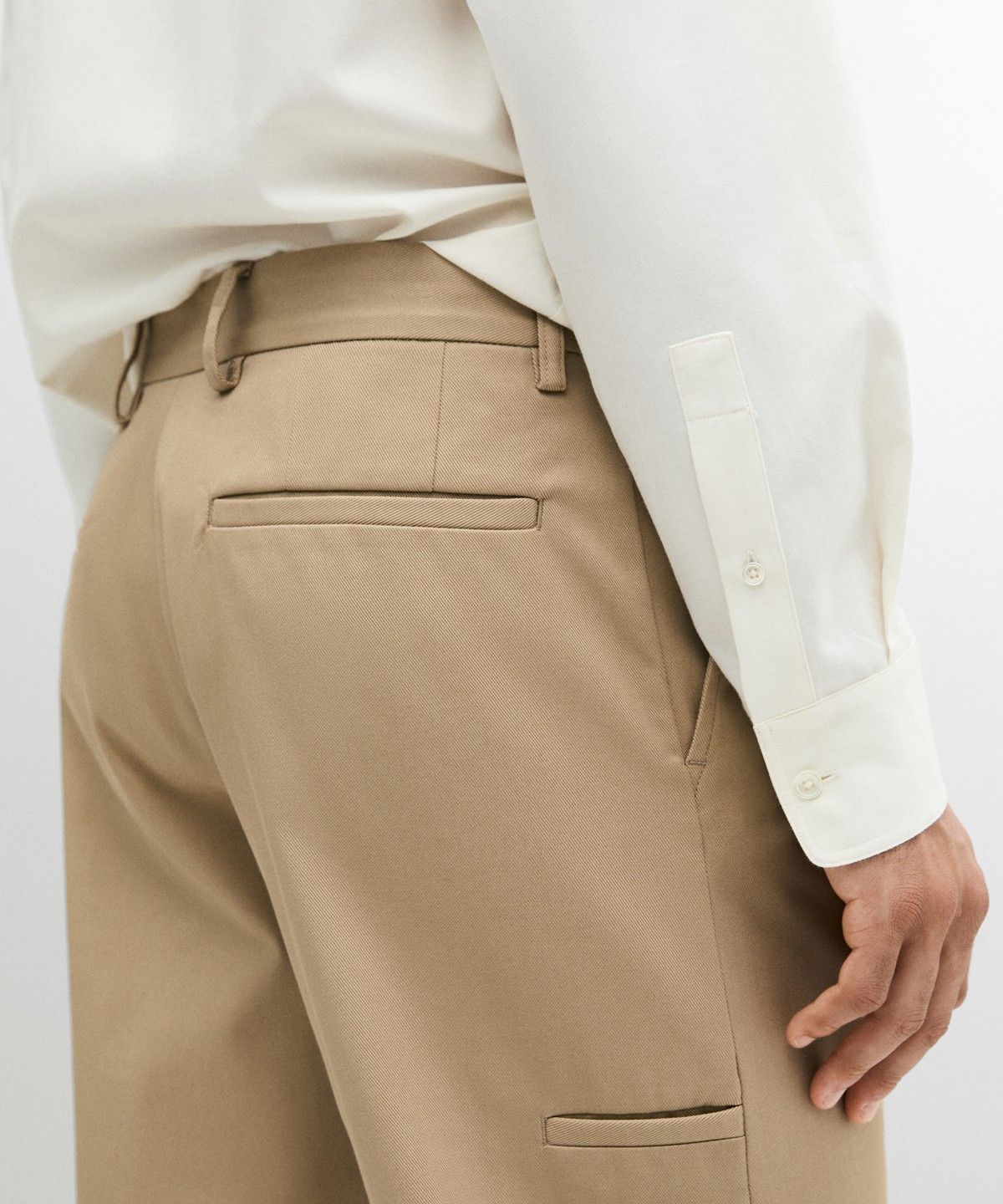 마시모두띠(MASSIMO DUTTI) 코튼 블렌드 스트레이트 핏 팬츠