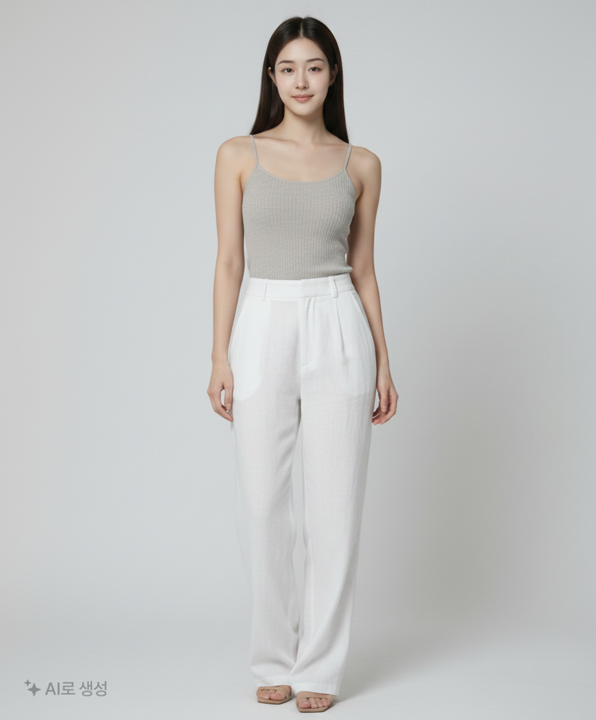 몽돌(MONGDOL) [SET] 시어 린넨 랩 니트 & 슬리브리스 그레이 MDKT124GRAY FREE