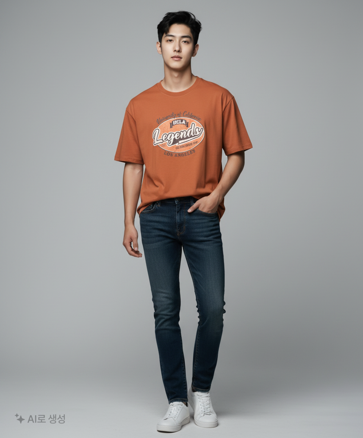 유씨엘에이(UCLA) 남성 오리지널 라운드 박스 티셔츠[DEEP ORANGE](UA6ST2A_97) FREE