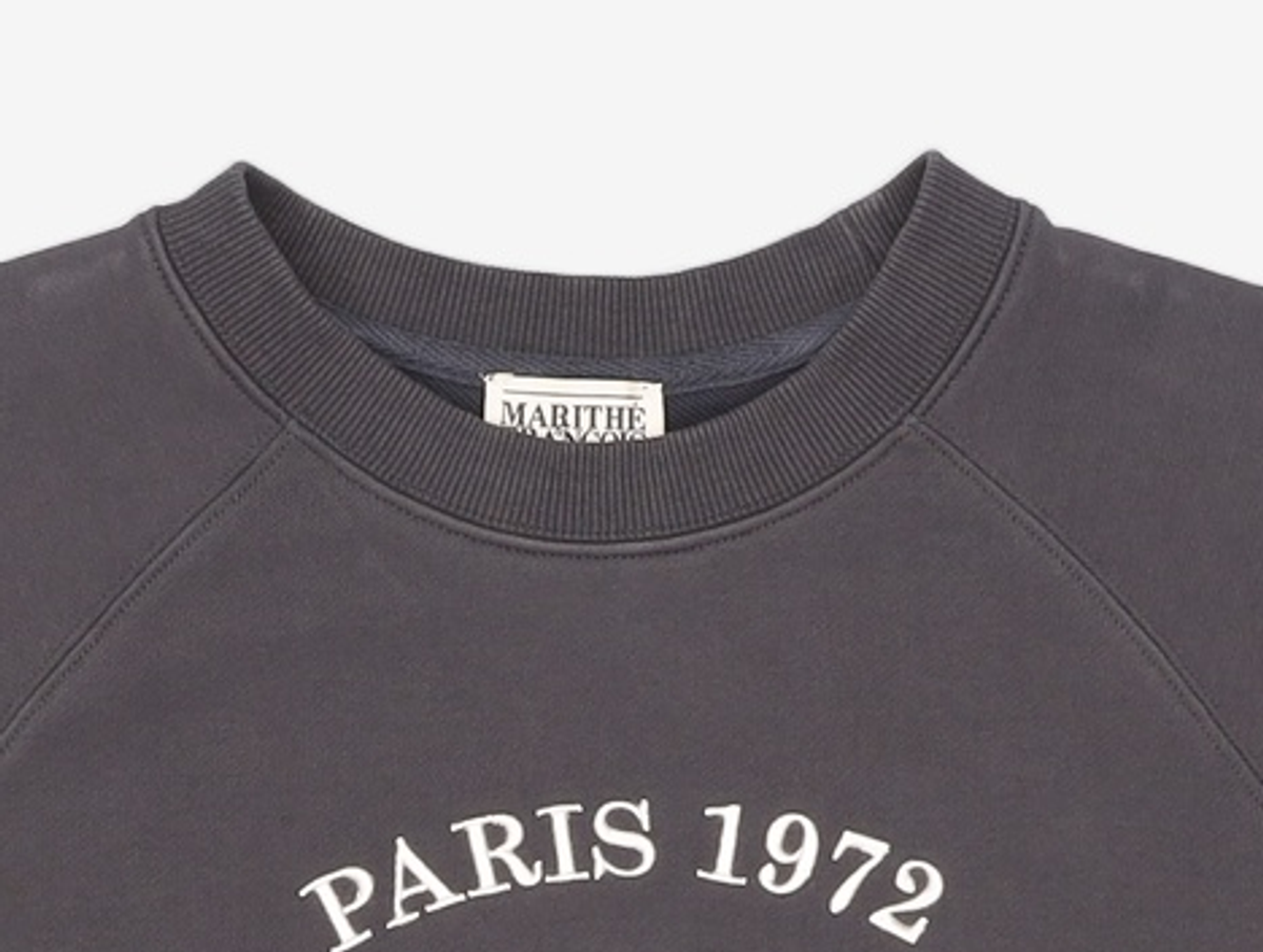 마리떼 프랑소와 저버(MARITHÉ + FRANҪOIS GIRBAUD) W MELLOW LOGO RAGLAN CROP SWEATSHIRT charcoal M