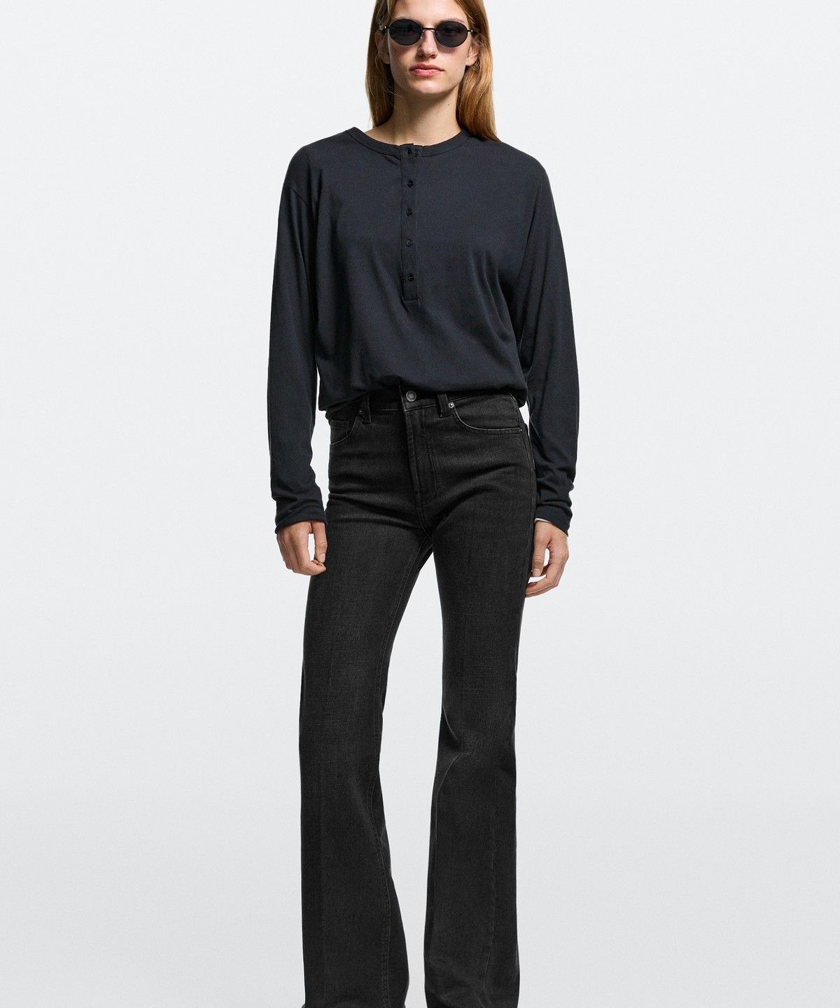 마시모두띠(MASSIMO DUTTI) 하이라이즈 스키니 플레어 진