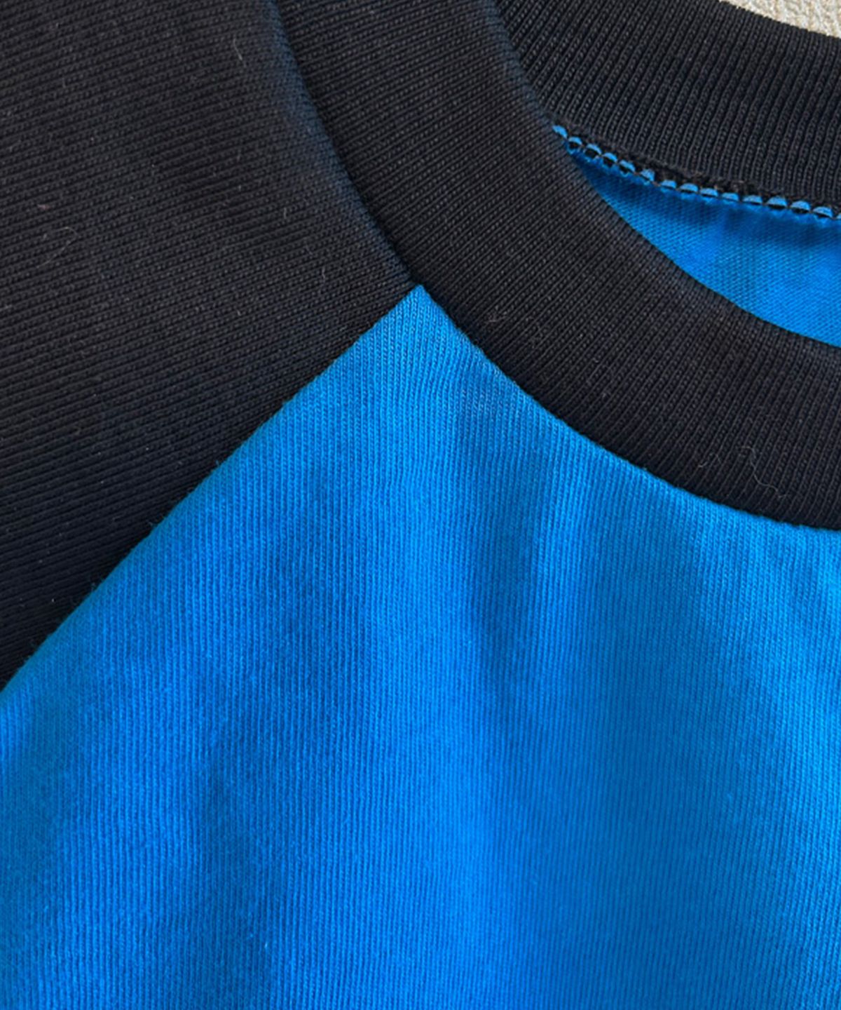 라메종드도도(LA MAISON DE DODO) DODO BASIC Reglan T Shirt (Blue/Black)_키즈긴팔티