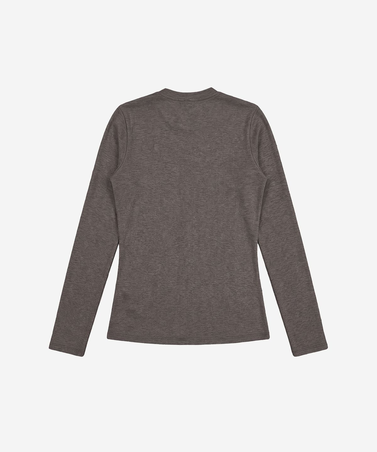 비엘알(BLR) Soft Pin-tuck Henley Long Sleeve Brown