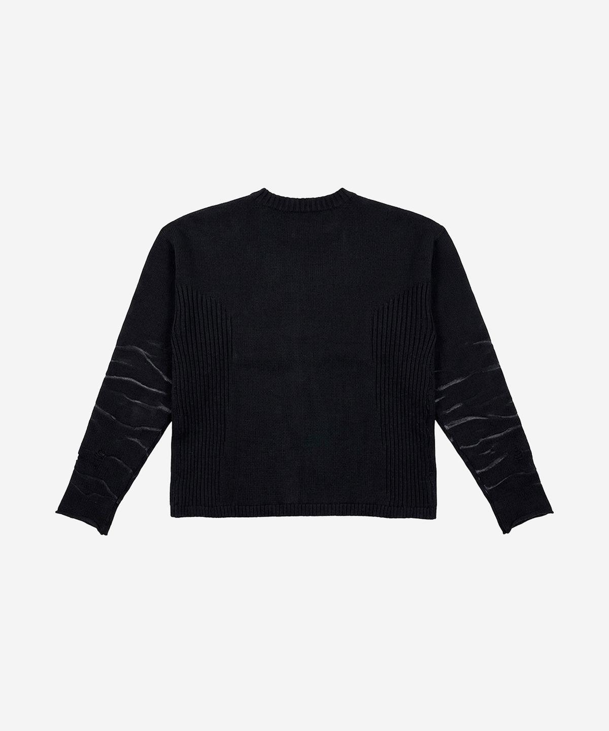비엘알(BLR) Faded Vintage Knit Sweater Black