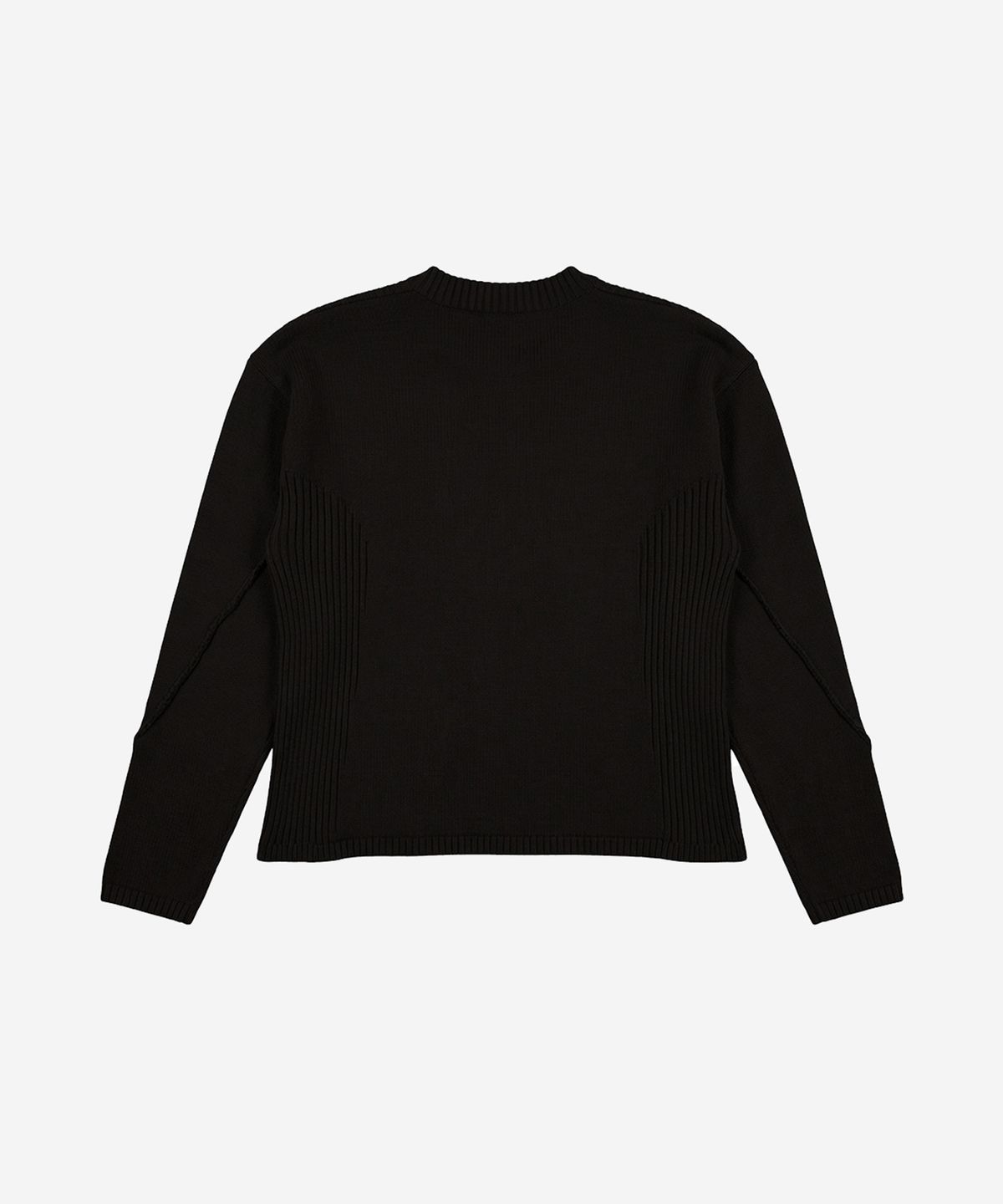 비엘알(BLR) Faded Vintage Henley Knit Sweater Black