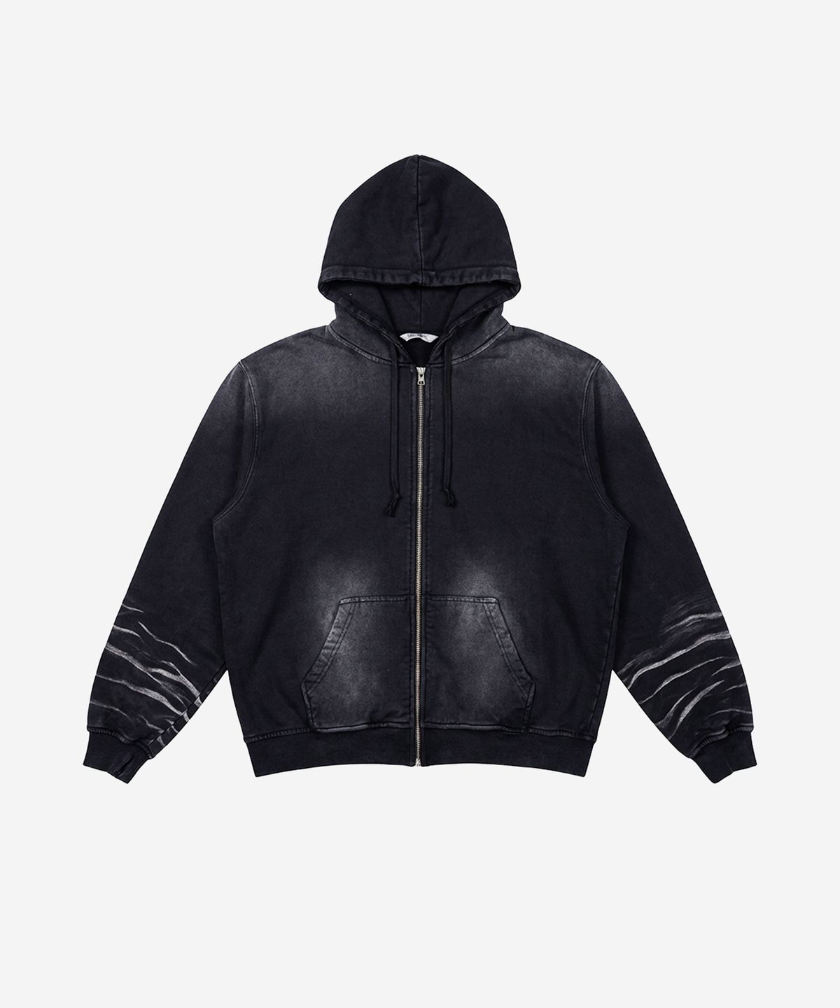 비엘알(BLR) Faded Layer Hoodie Zip-Up Jacket Black