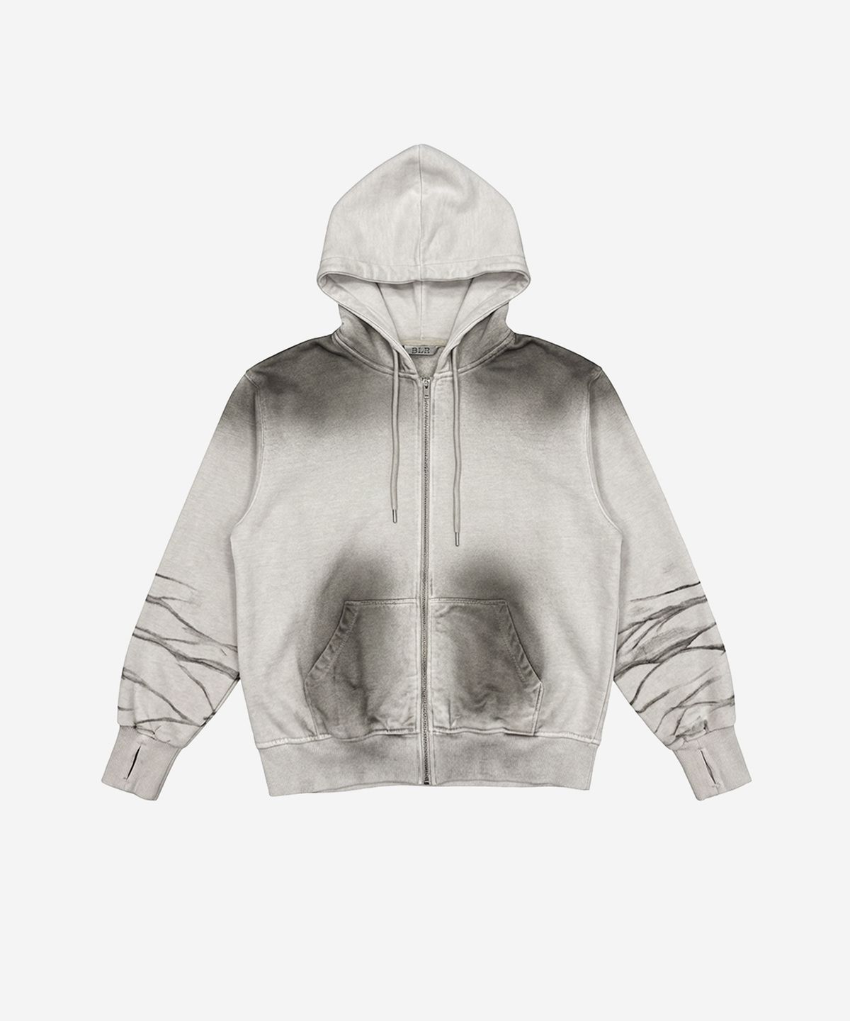 비엘알(BLR) Faded Layer Hoodie Zip-Up Jacket Ivory