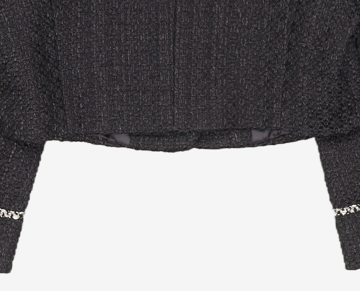 오앨(OUEL) TWEED SHORT JACKET_BLACK S