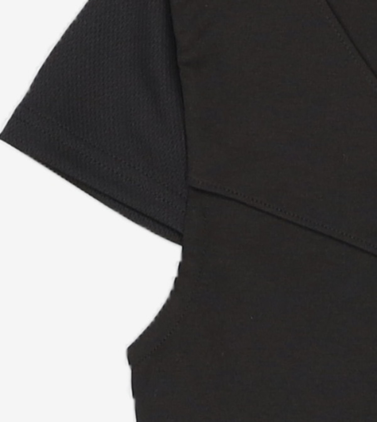 아트 오브 필드(ART OF FIELD) SPLIT MESH SHORT-SLEEVED T-SHIRT - BLACK 1
