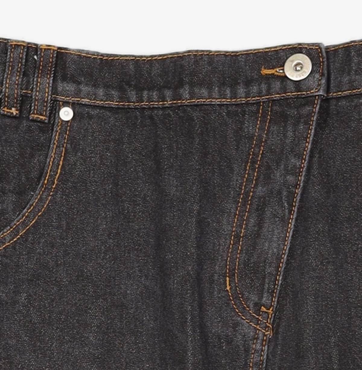 오아이오아이 컬렉션(OIOI COLLECTION) FRONT CUT DENIM LONG SKIRT [BLACK] S