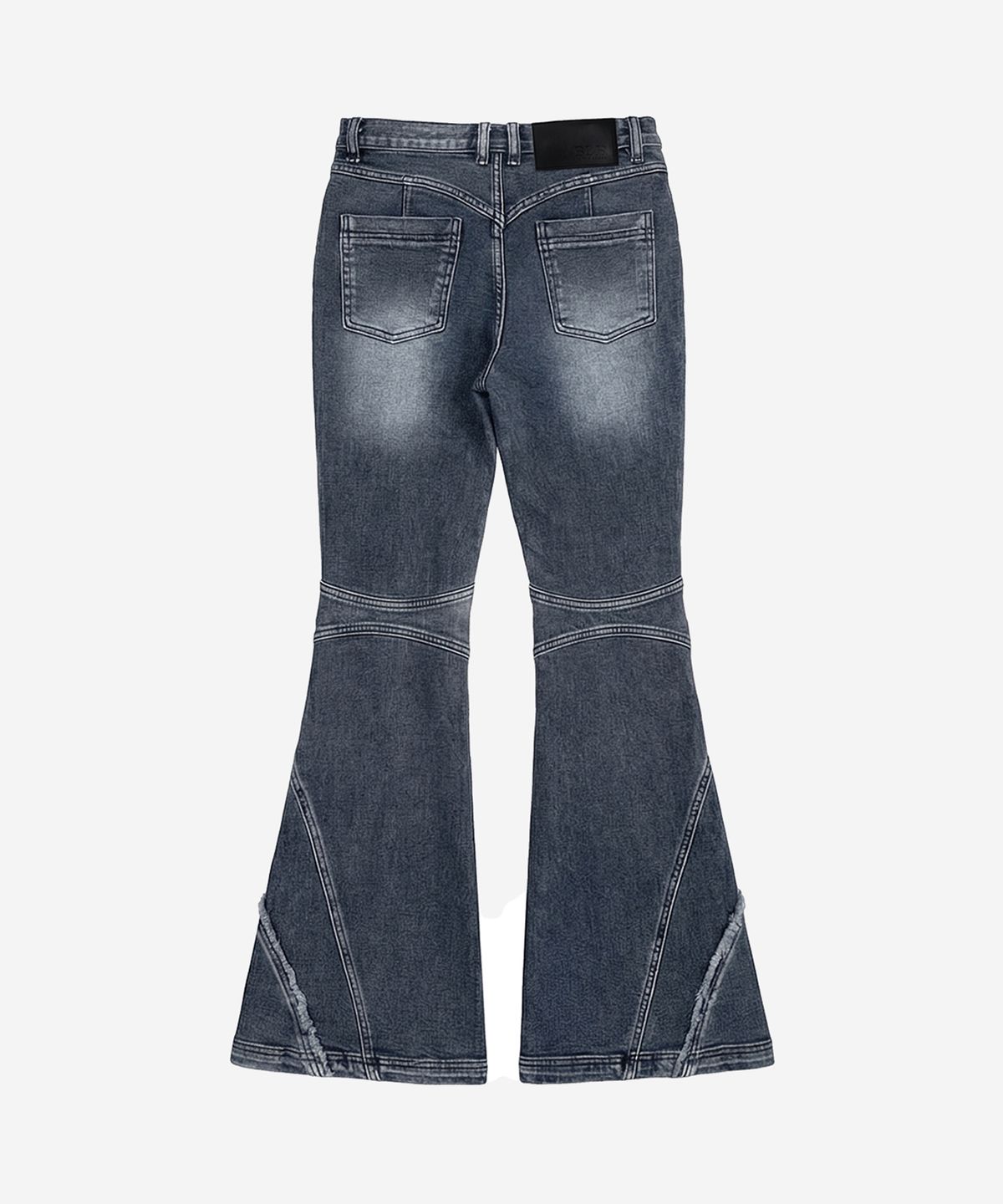 비엘알(BLR) Renewal Spiral Line Raw-Cut Washing Denim Pants Blue