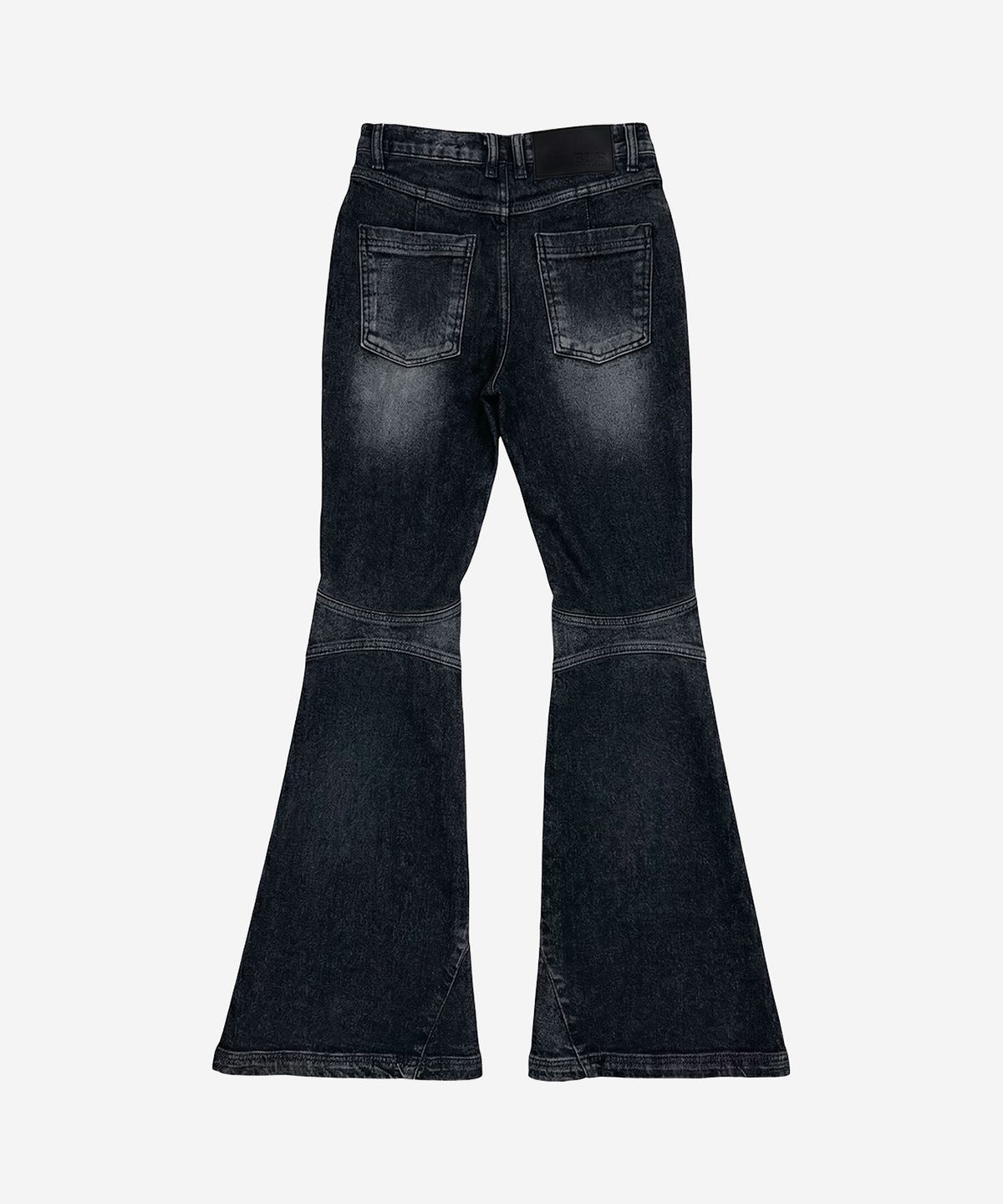 비엘알(BLR) Crush Double Line Washing Denim Pants Black