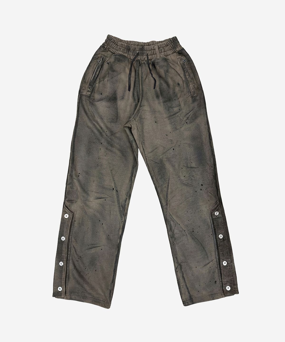 비엘알(BLR) Rough Dyed Utility Sweat Pants Brown