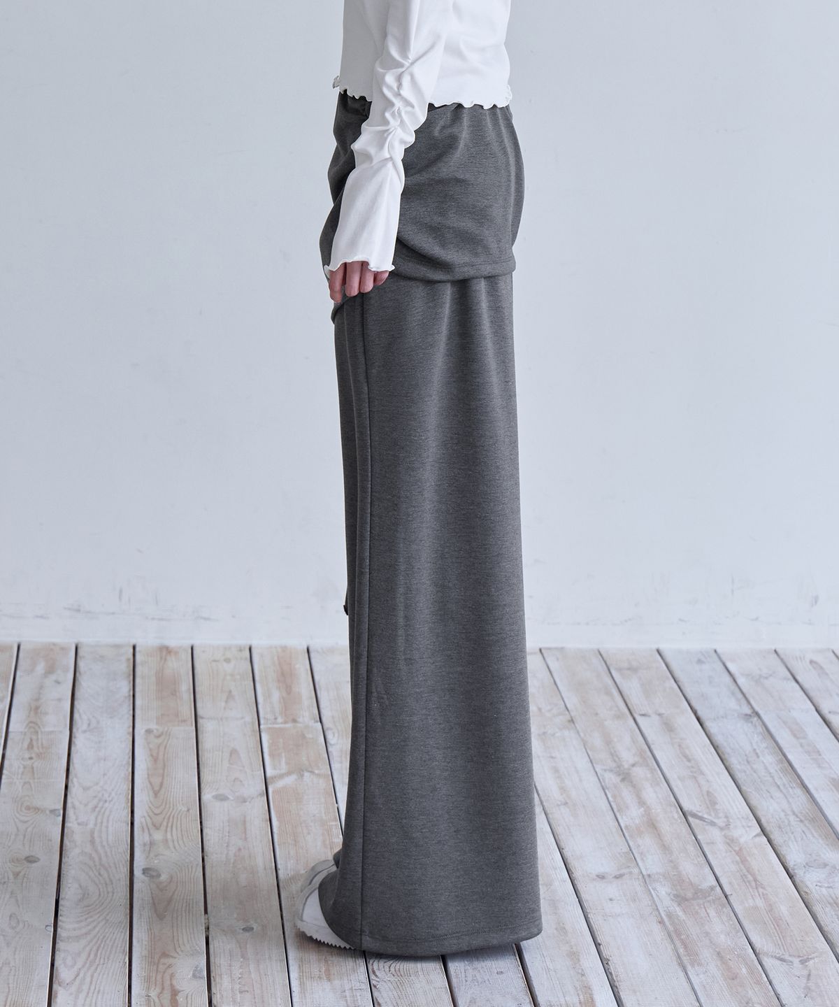 런던다다(LONDONDADA) Shirring Layerd Long Skirt, 2colors