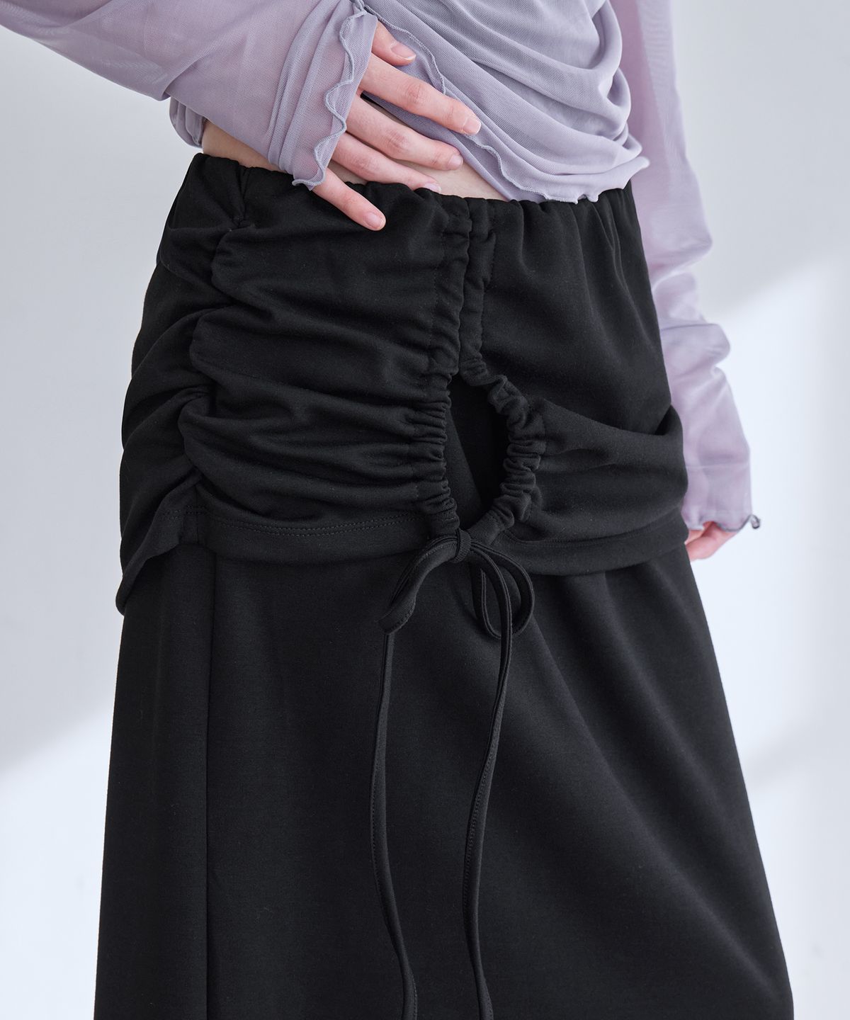 런던다다(LONDONDADA) Shirring Layerd Long Skirt, 2colors