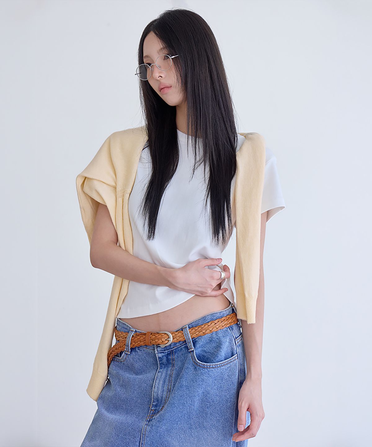 런던다다(LONDONDADA) Cashmere Merino V-Neck Knit, LEMON