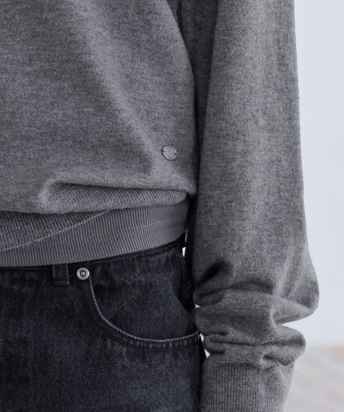 런던다다(LONDONDADA) Essential Washable Round Knit, GREY