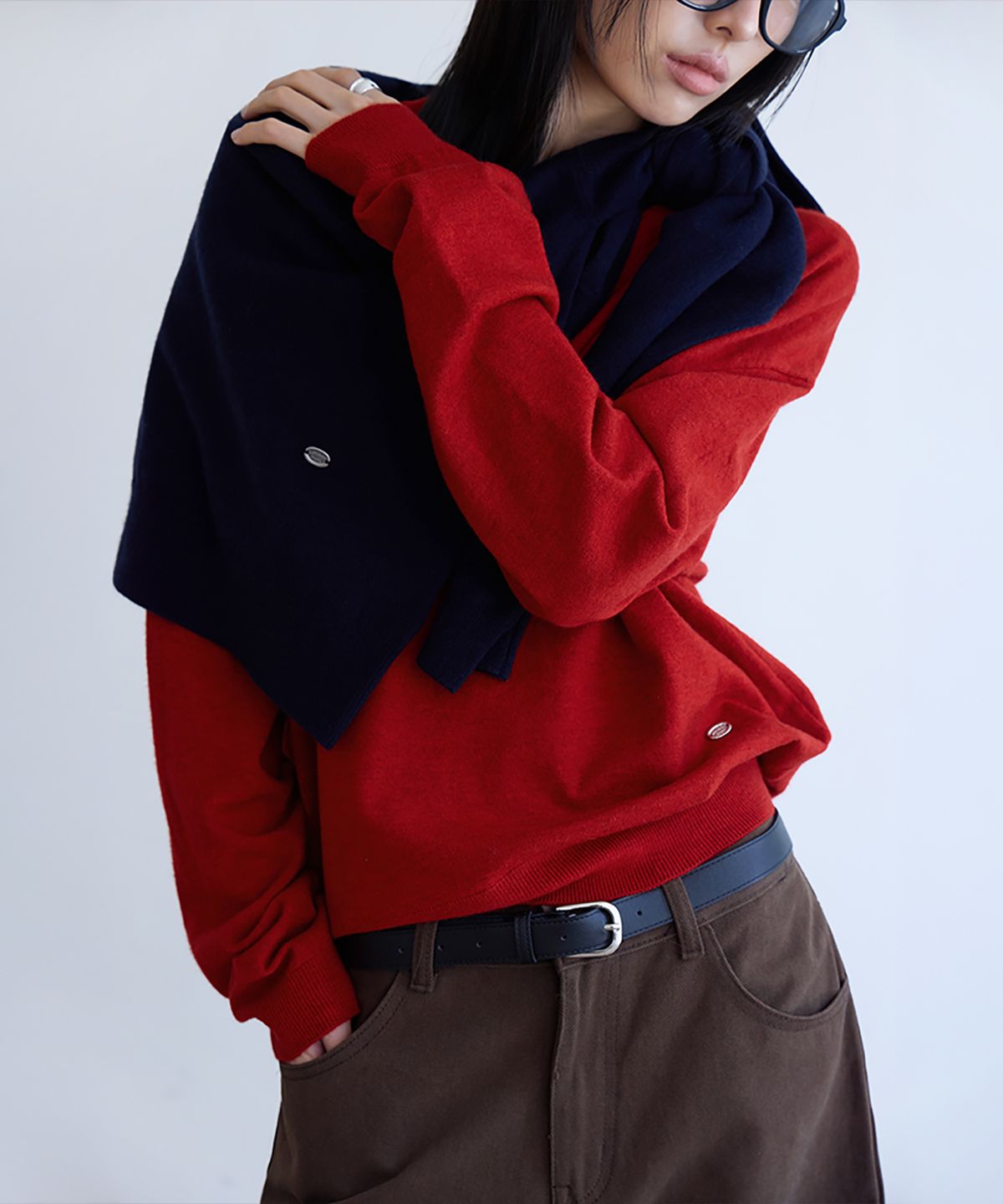 런던다다(LONDONDADA) Essential Washable Round Knit, RED