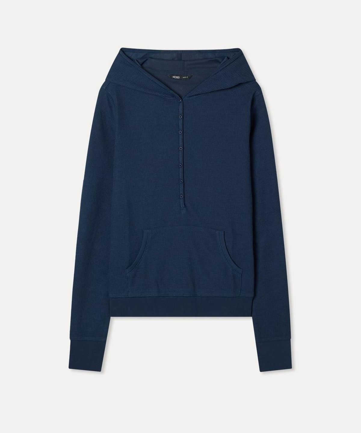 미쏘(MIXXO) 버튼업 와플 후드 티셔츠_MIWLWGT16A