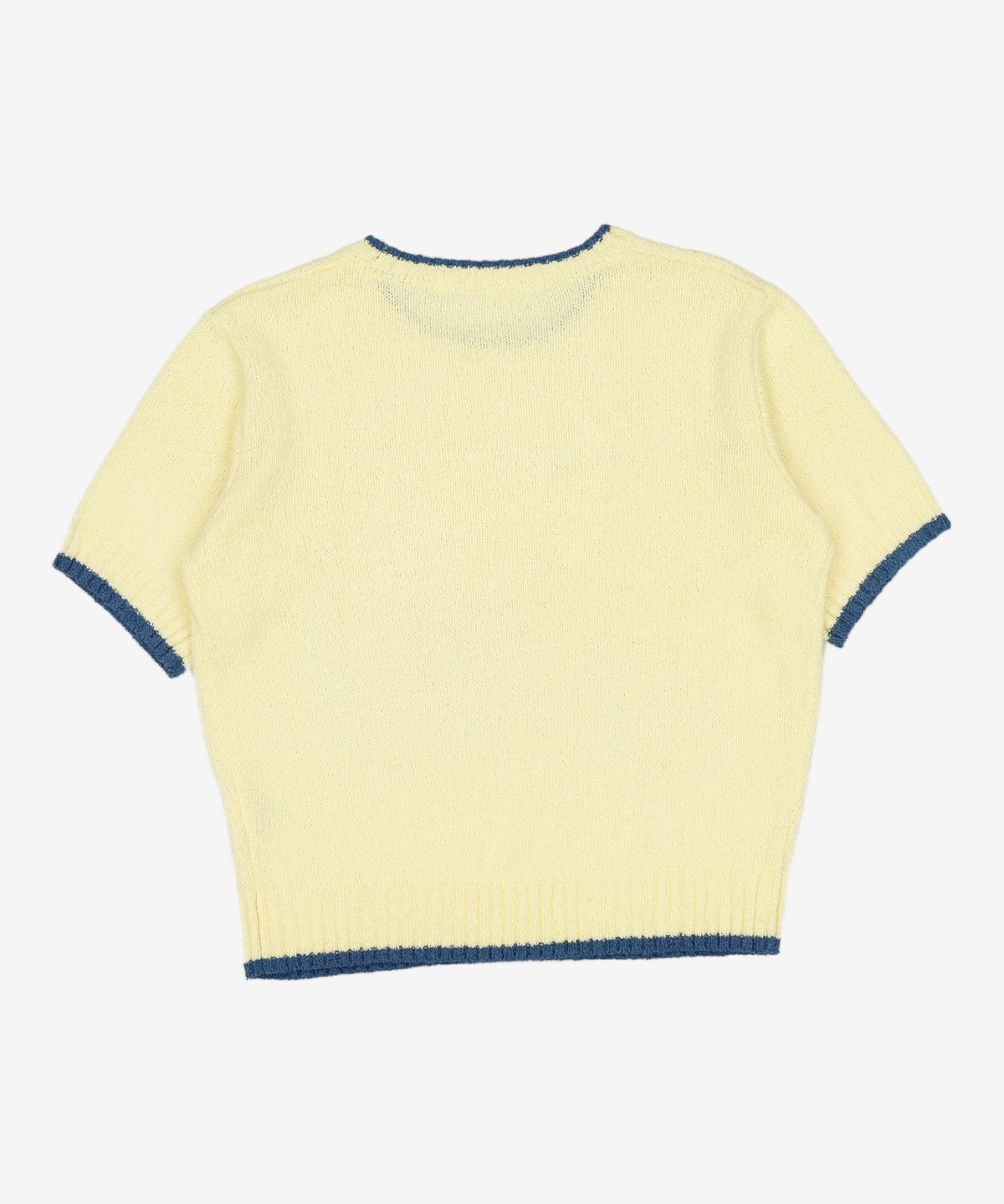 드로우핏 우먼(DRAWFIT WOMEN) 라인 배색 부클 반팔 니트 [LEMON] M