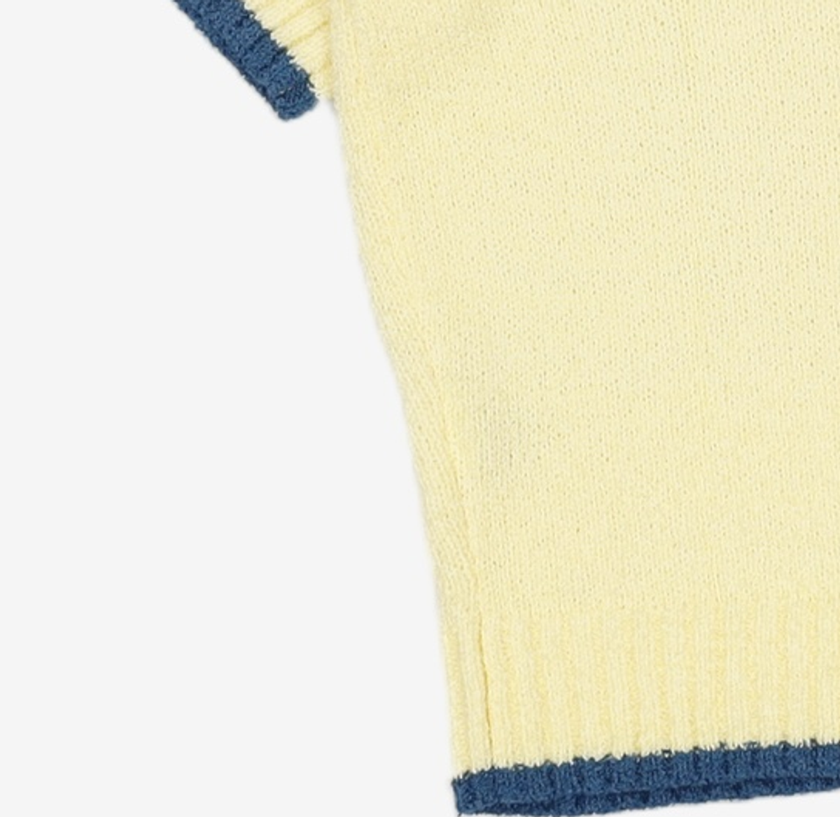 드로우핏 우먼(DRAWFIT WOMEN) 라인 배색 부클 반팔 니트 [LEMON] M