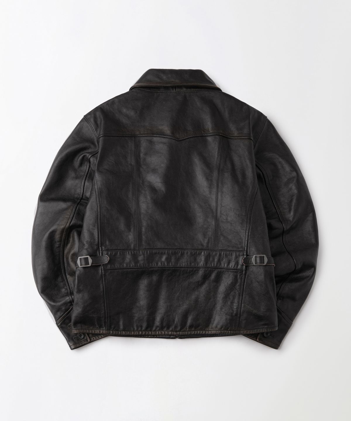 아웃스탠딩(OUTSTANDING) LEATHER SPORTS JACKET_VINTAGE BLACK