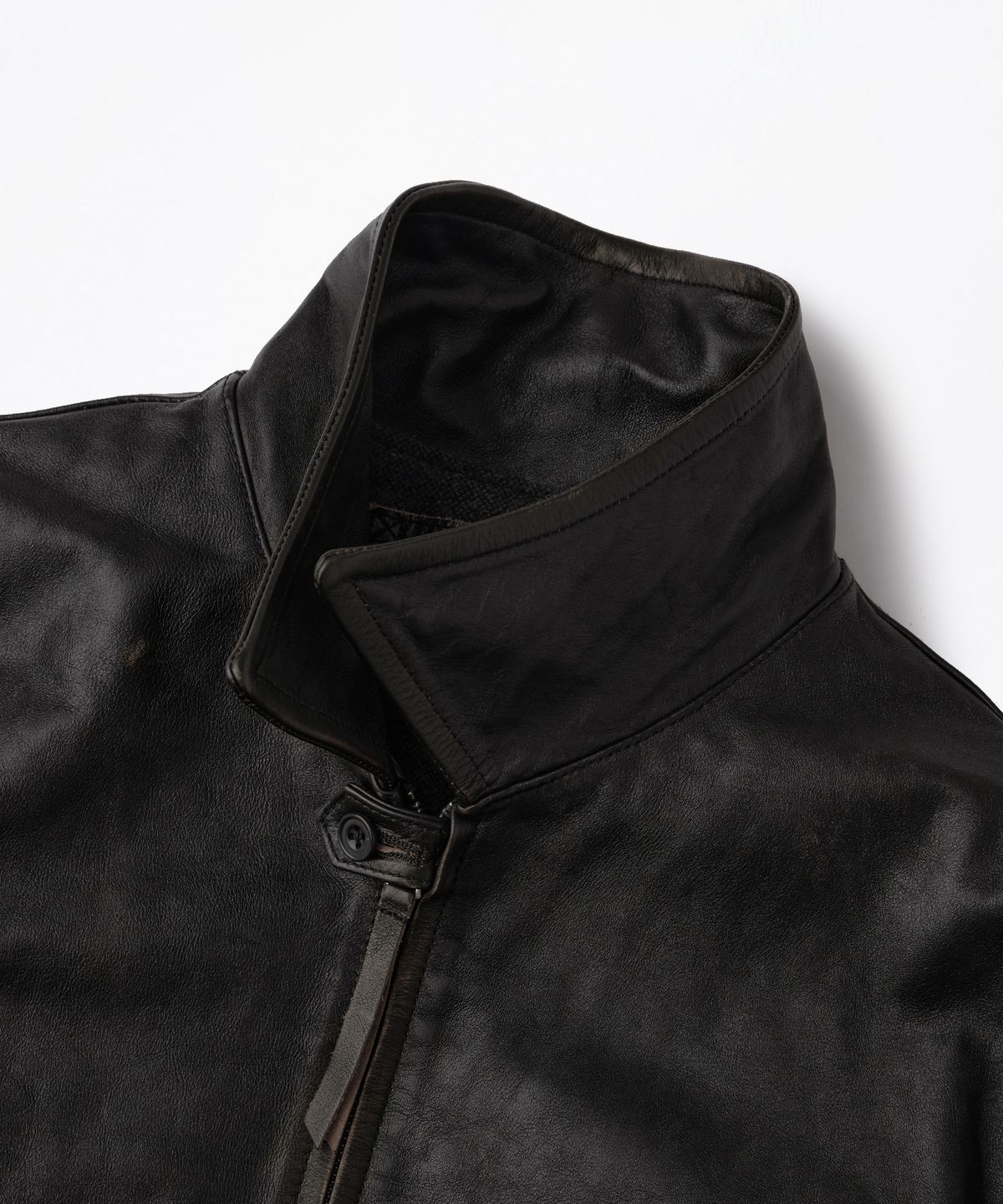 아웃스탠딩(OUTSTANDING) LEATHER SPORTS JACKET_VINTAGE BLACK