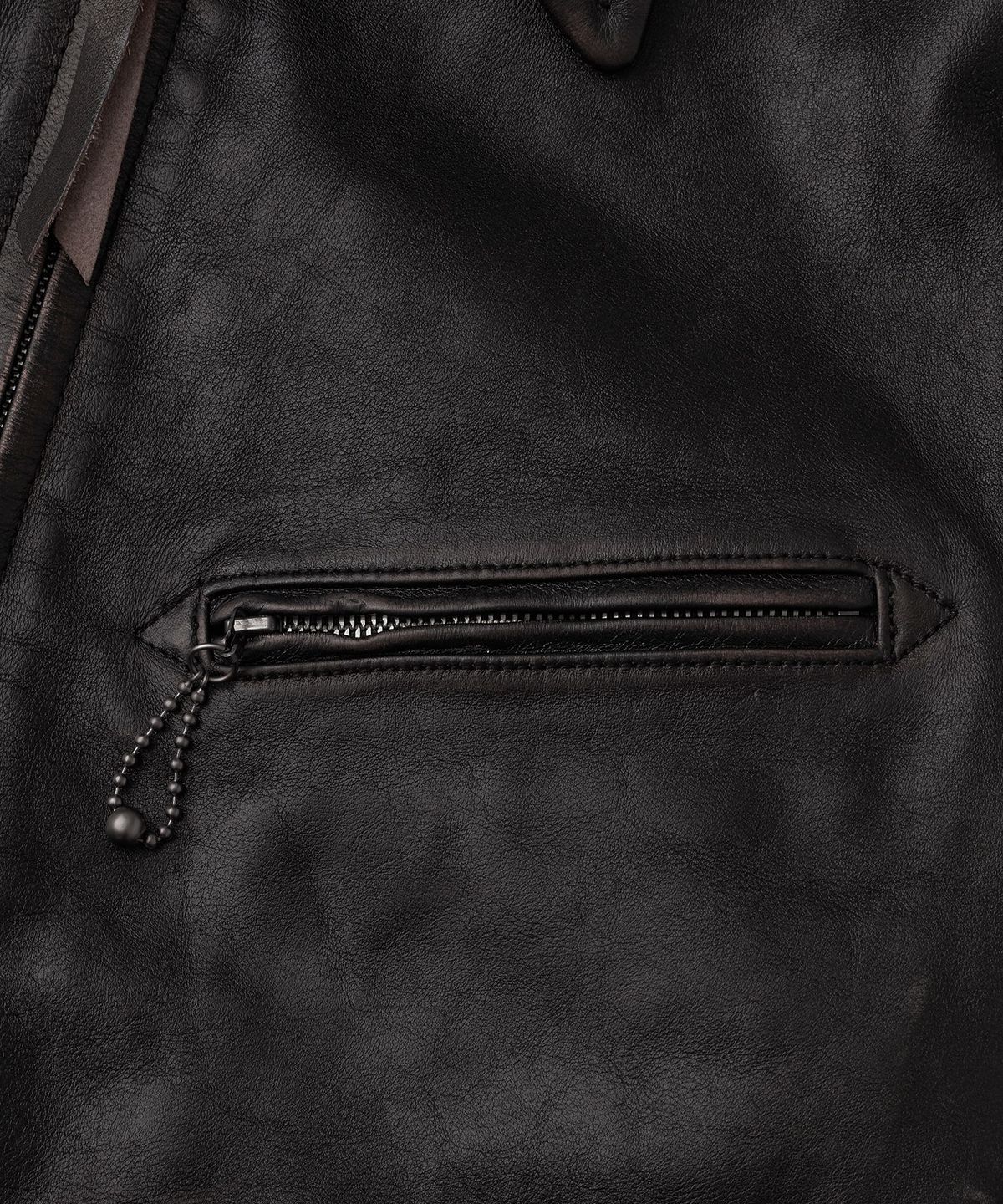 아웃스탠딩(OUTSTANDING) LEATHER SPORTS JACKET_VINTAGE BLACK