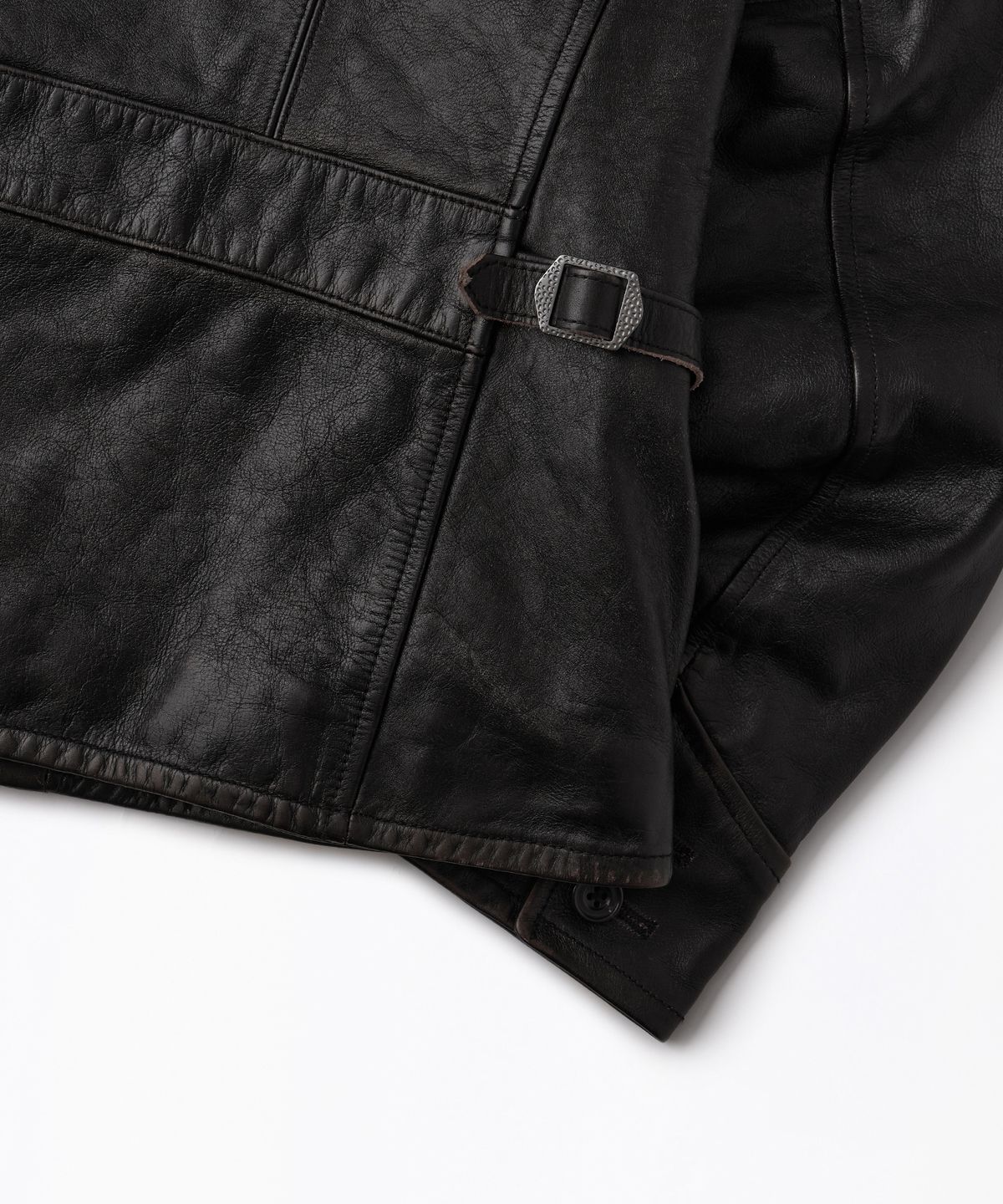 아웃스탠딩(OUTSTANDING) LEATHER SPORTS JACKET_VINTAGE BLACK