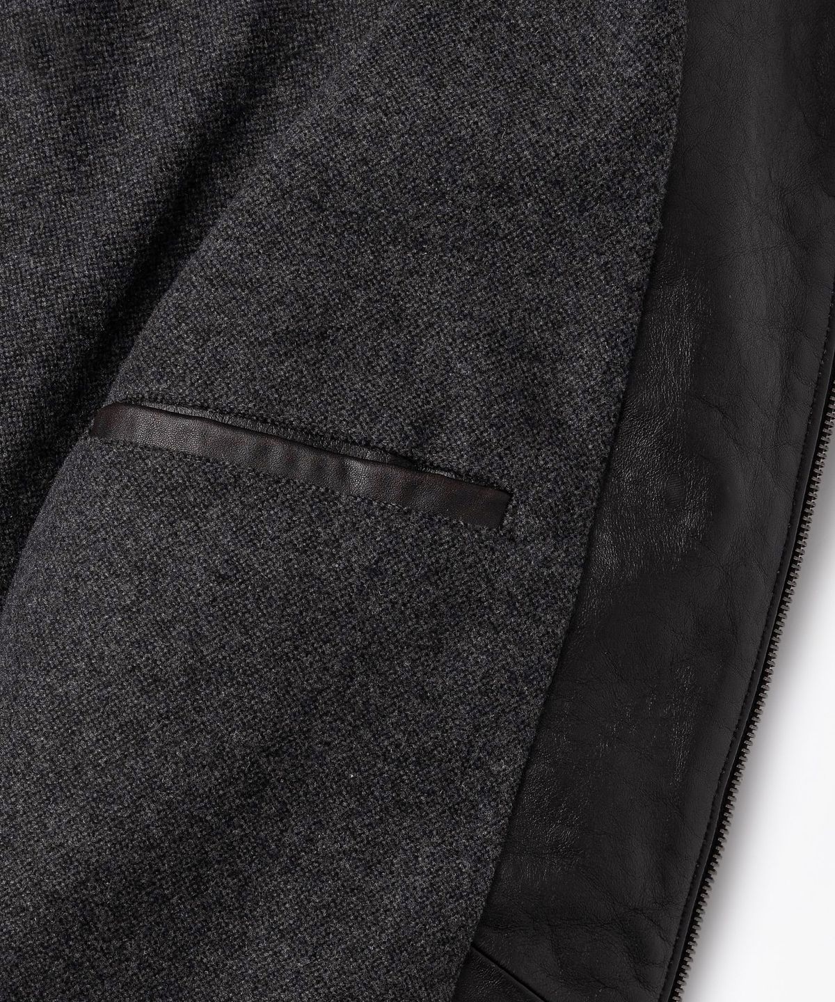 아웃스탠딩(OUTSTANDING) LEATHER SPORTS JACKET_VINTAGE BLACK