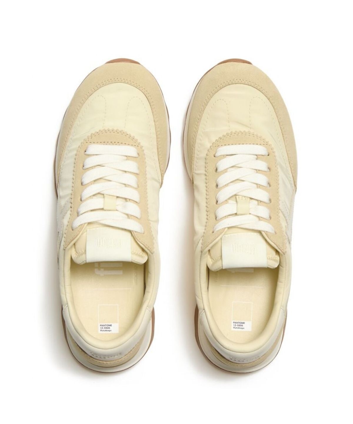 핏플랍(FITFLOP) [핏플랍 X 팬톤 스페셜 에디션] 여성 레트로Q FF 패브릭/스웨이드 스니커즈  루타바가 (FT69K2N81F)