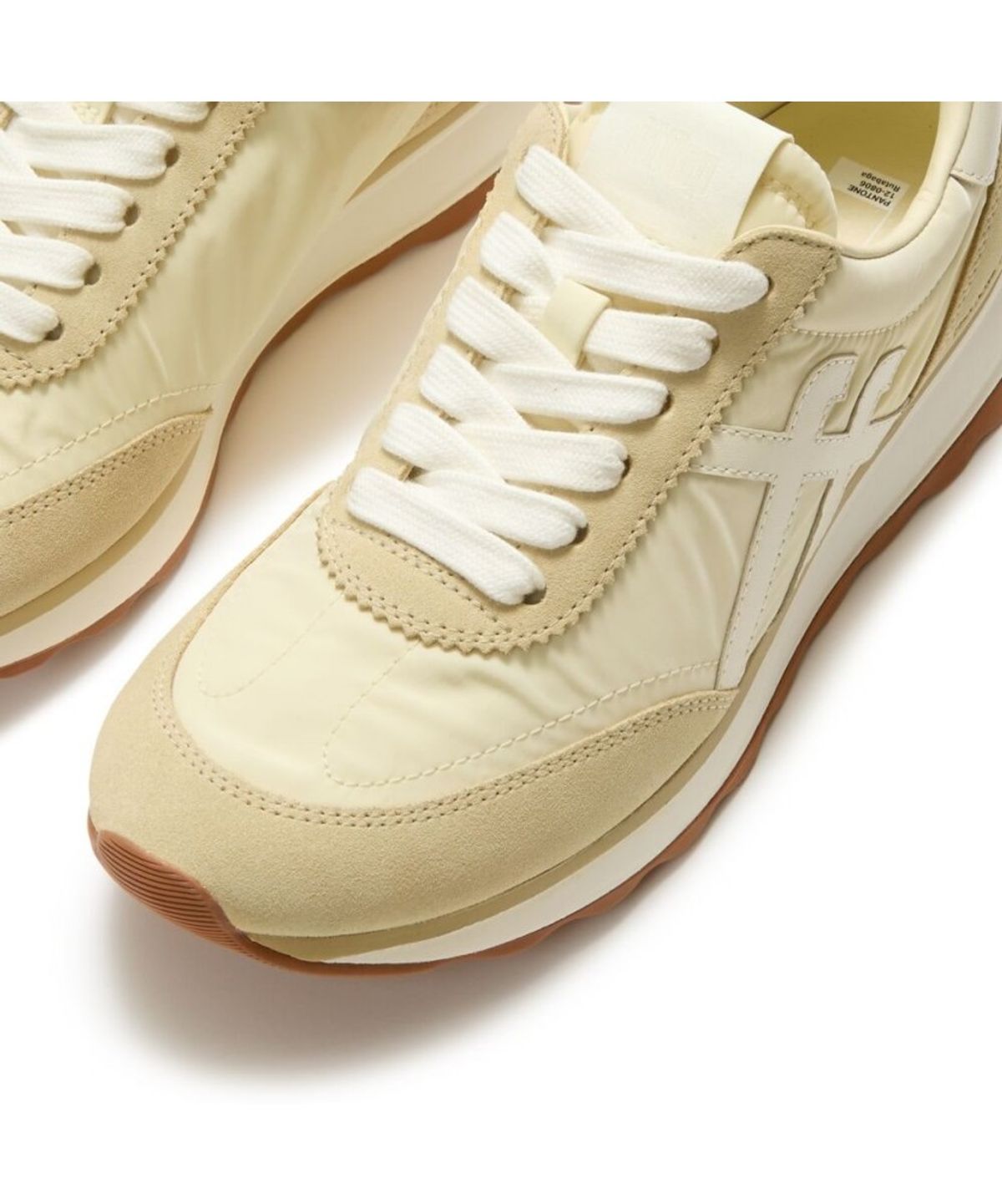 핏플랍(FITFLOP) [핏플랍 X 팬톤 스페셜 에디션] 여성 레트로Q FF 패브릭/스웨이드 스니커즈  루타바가 (FT69K2N81F)