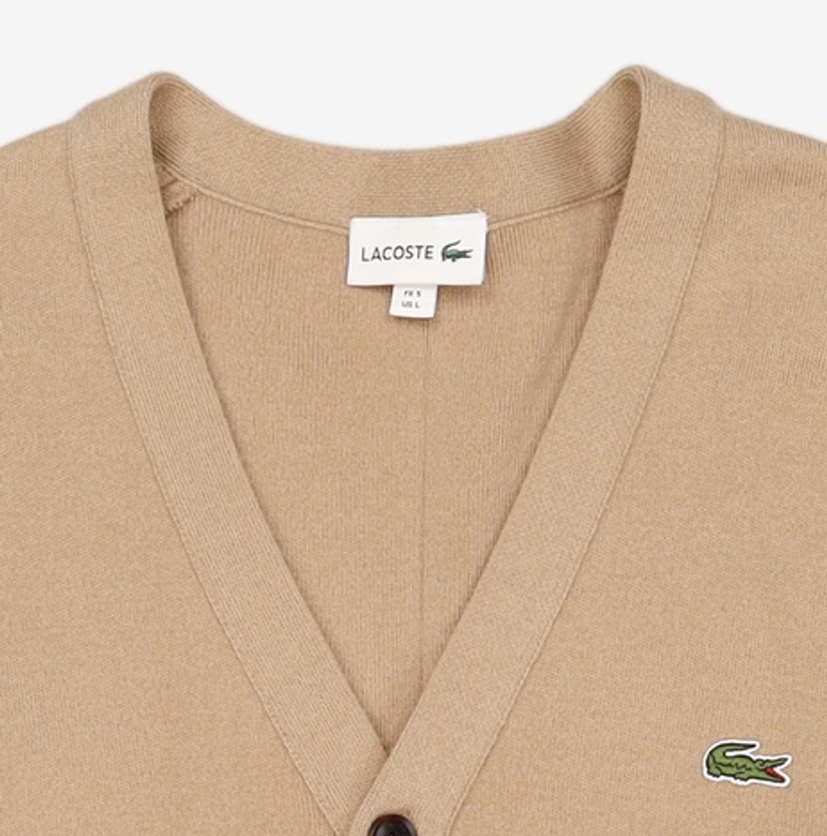 라코스테(LACOSTE) 남성 베이직 방모 와이넥 가디건 AH360E-52N 02S 105