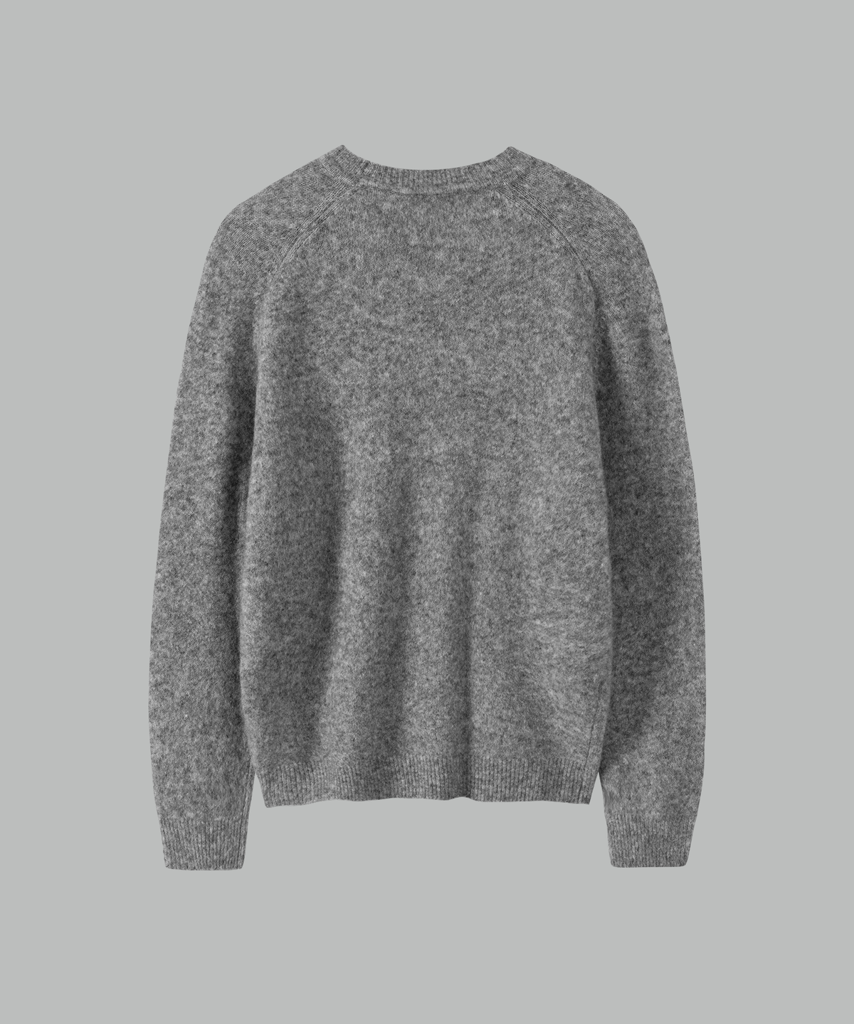 넌블랭크(NONBLANK) 모헤어 울 블렌드 크롭 라운드 니트_MELANGE GREY