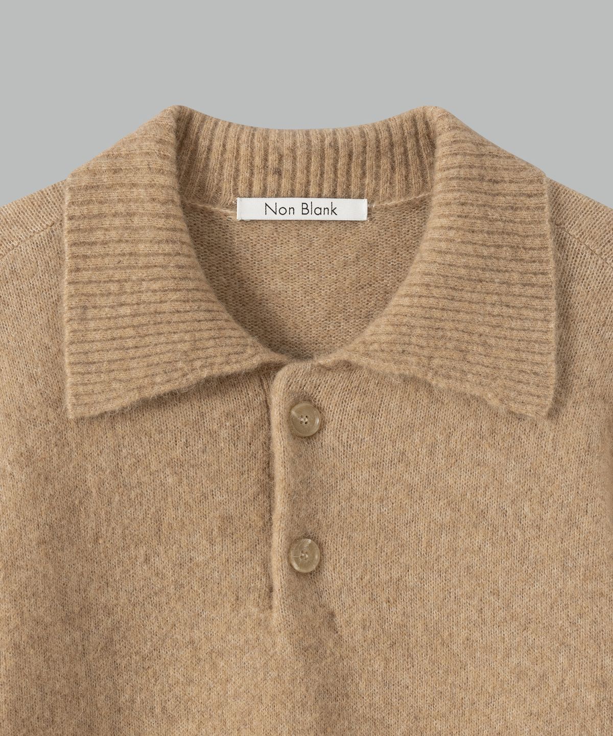 넌블랭크(NONBLANK) 모헤어 크롭 칼라 니트_BEIGE