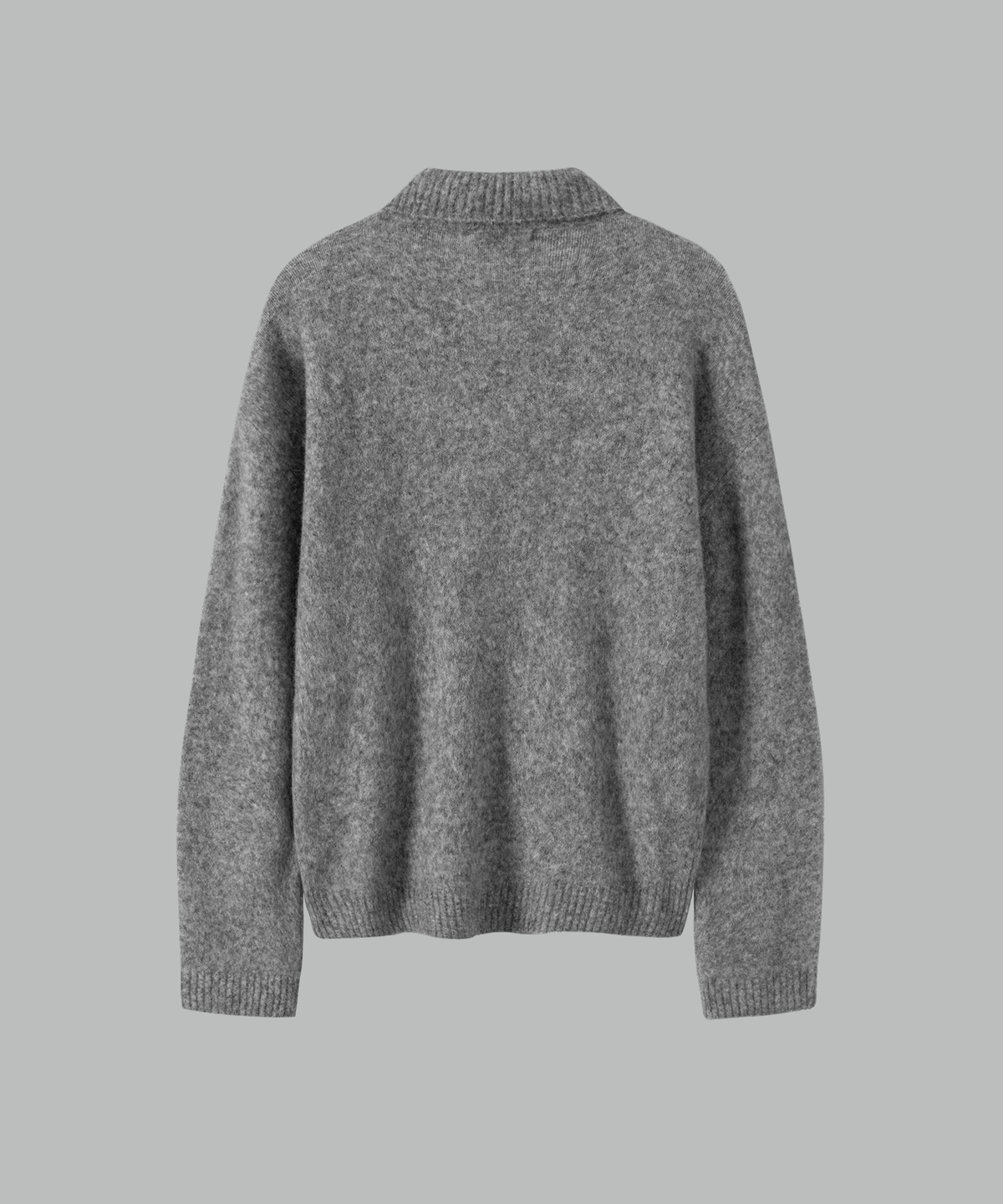 넌블랭크(NONBLANK) 모헤어 크롭 칼라 니트_MELANGE GREY