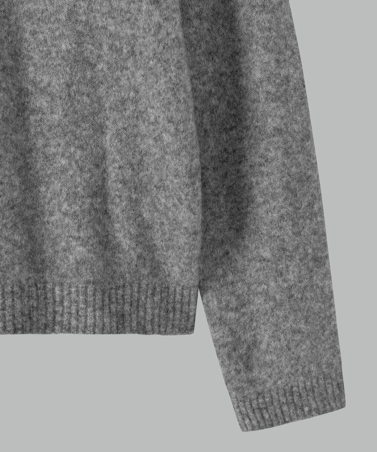 넌블랭크(NONBLANK) 모헤어 크롭 칼라 니트_MELANGE GREY