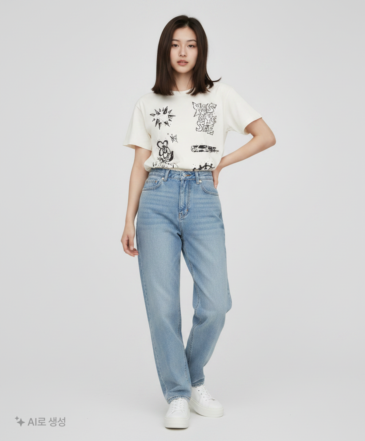예스아이씨(YESEYESEE) Y.E.S Doodle Tee White S