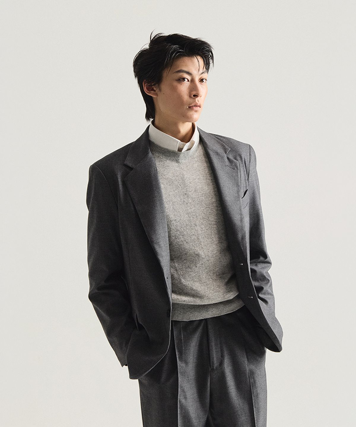 테일러채드(TAILORCHAD) [Set]시그니처 그레이 테일러드 싱글 블레이저