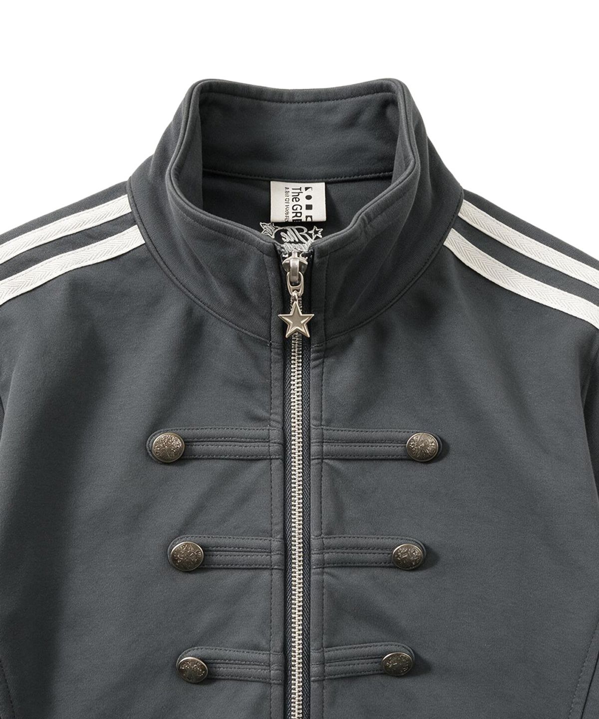 더그린랩(THE GREEN LAB) 투라인 나폴레옹 버튼 집업 [차콜 그레이]