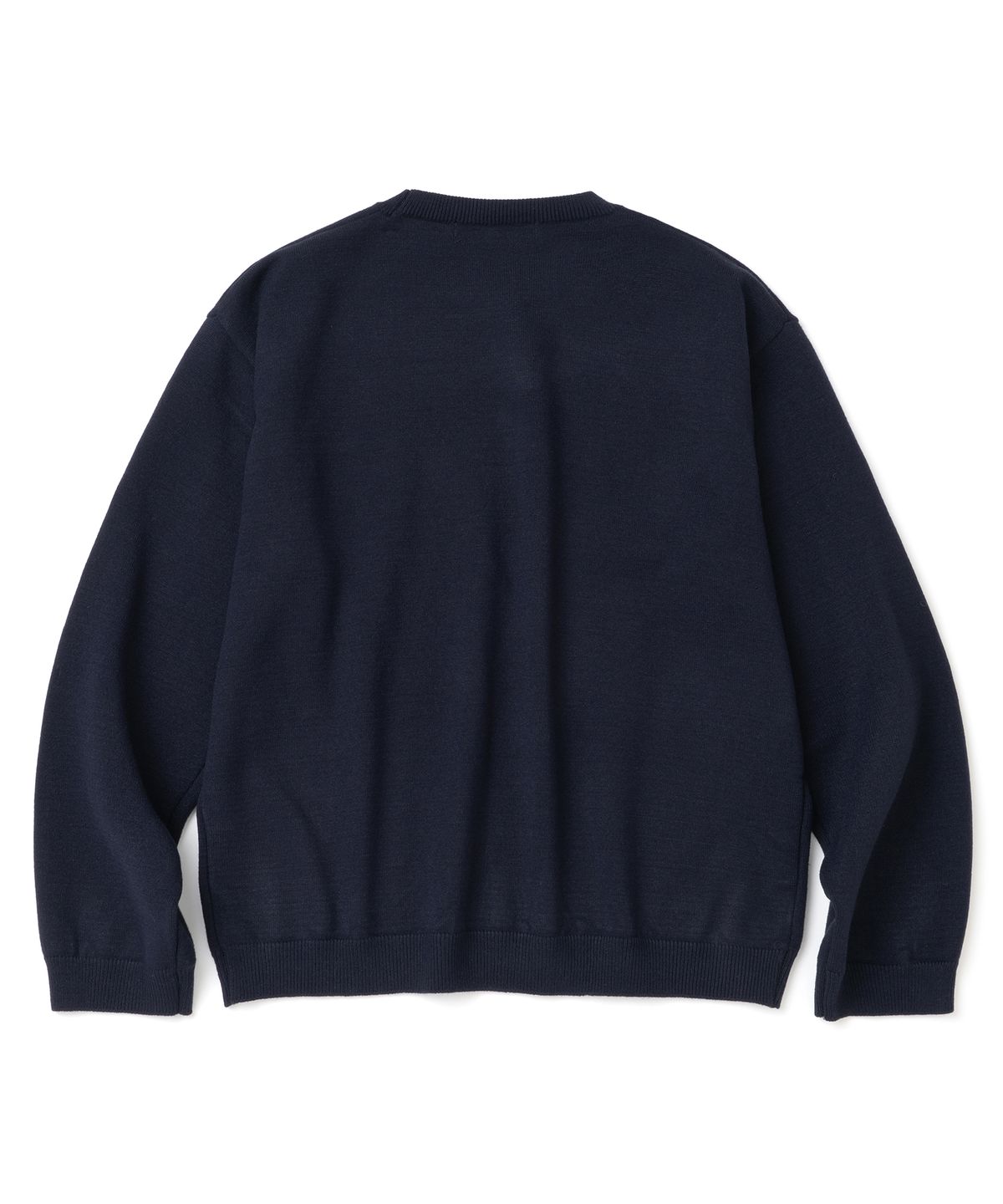 니티드(KNITTED) 베이직 에센셜 크롭 라운드 니트 NAVY