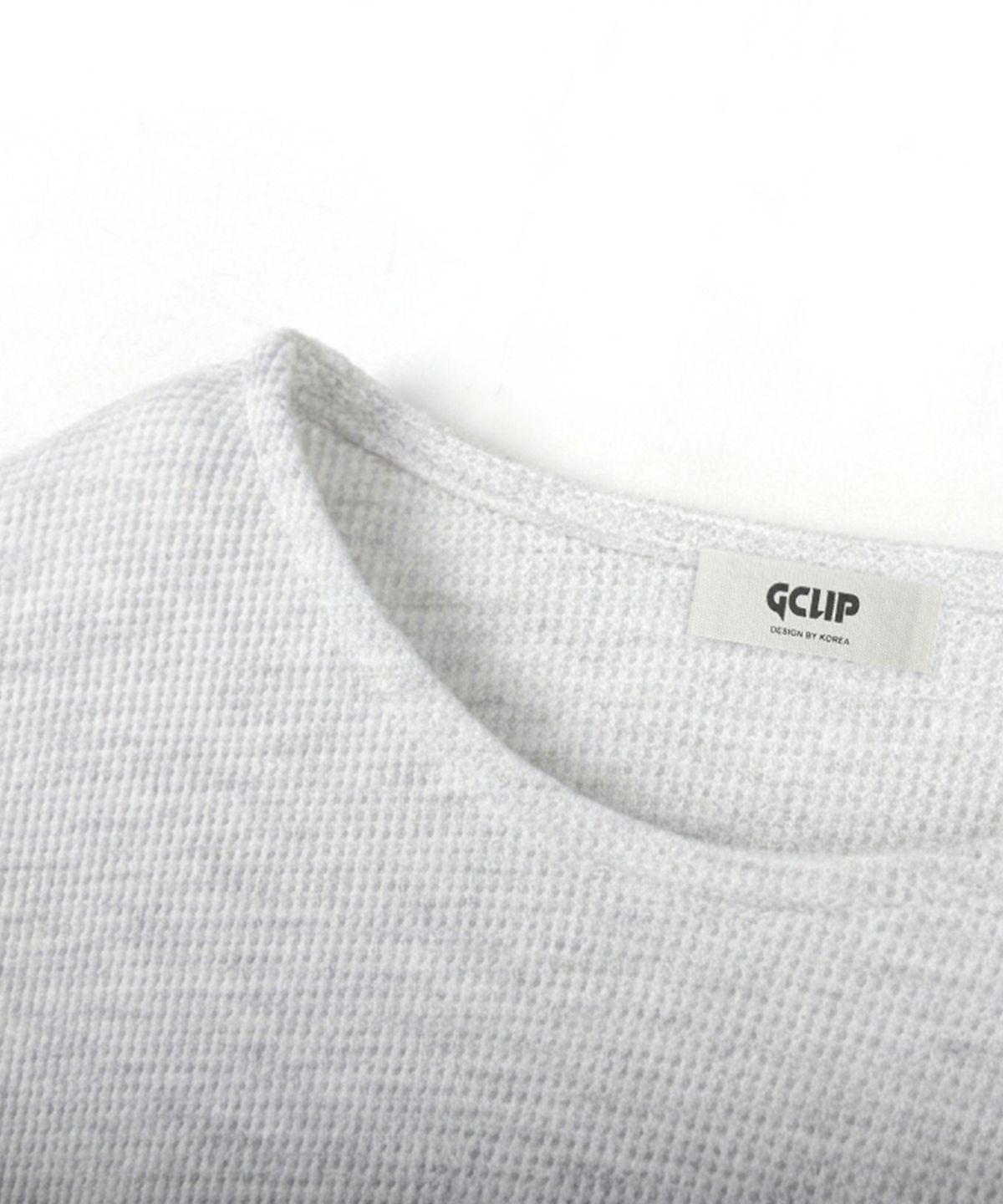 지크립(GCLIP) 크루넥 와플 세미 크롭 롱 슬리브 티셔츠 5Color
